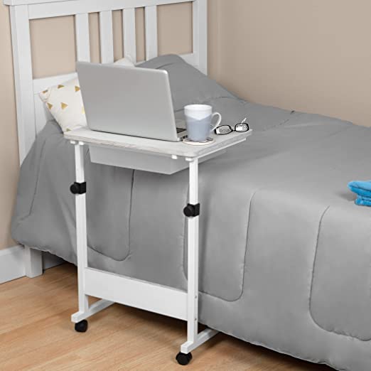 Adjustable Overbed Bedside Table with Wheels (Hospital and Home Medical Use) - Image 21