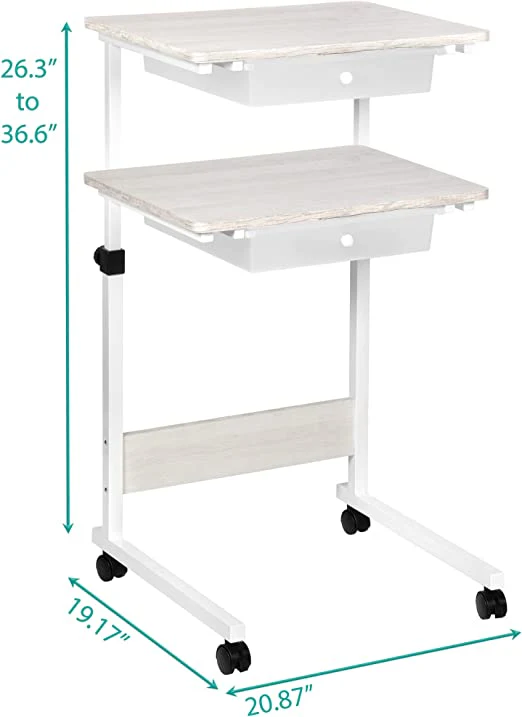 Adjustable Overbed Bedside Table with Wheels (Hospital and Home Medical Use) - Image 23