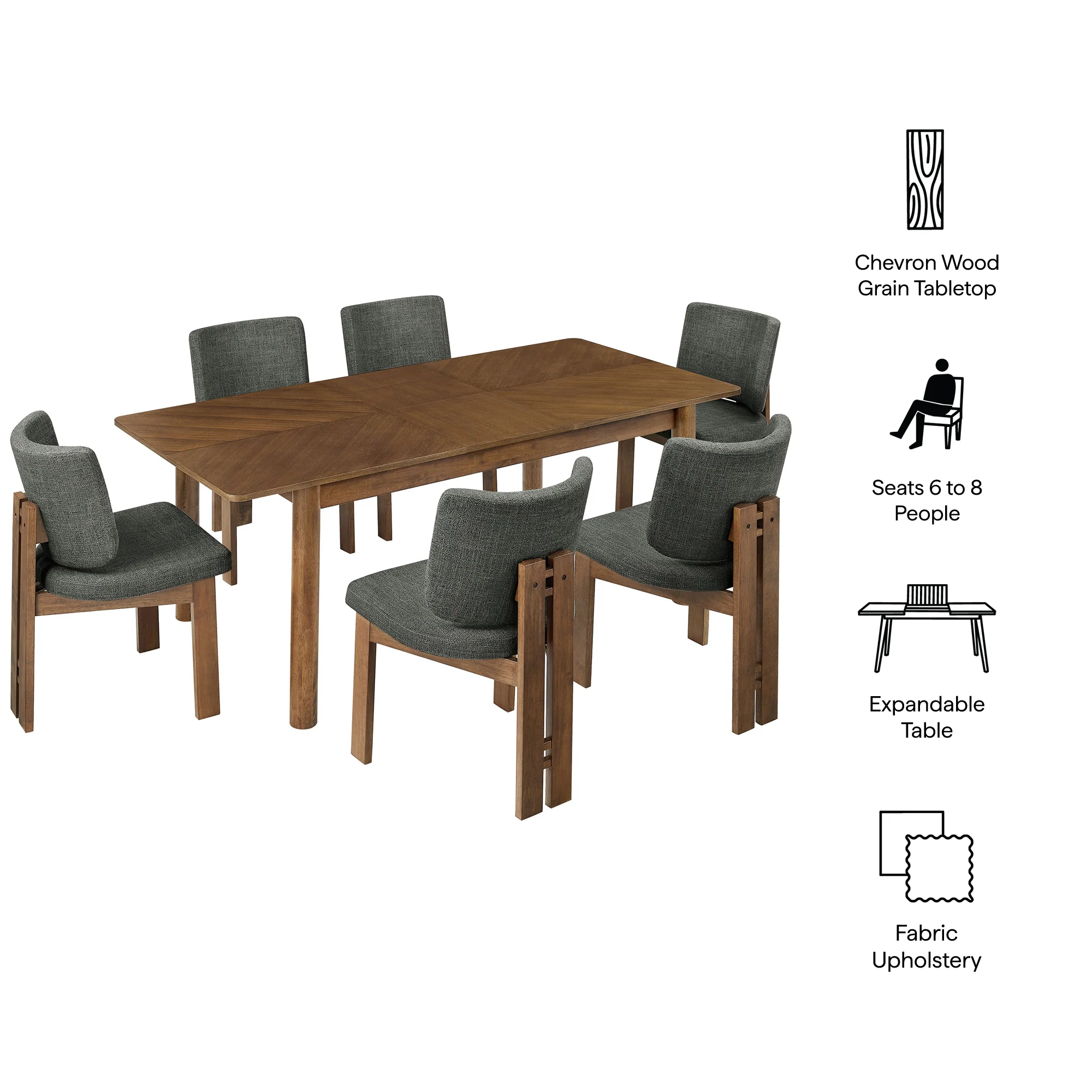 Alba 7-Piece Dining Set by Modway - Image 13