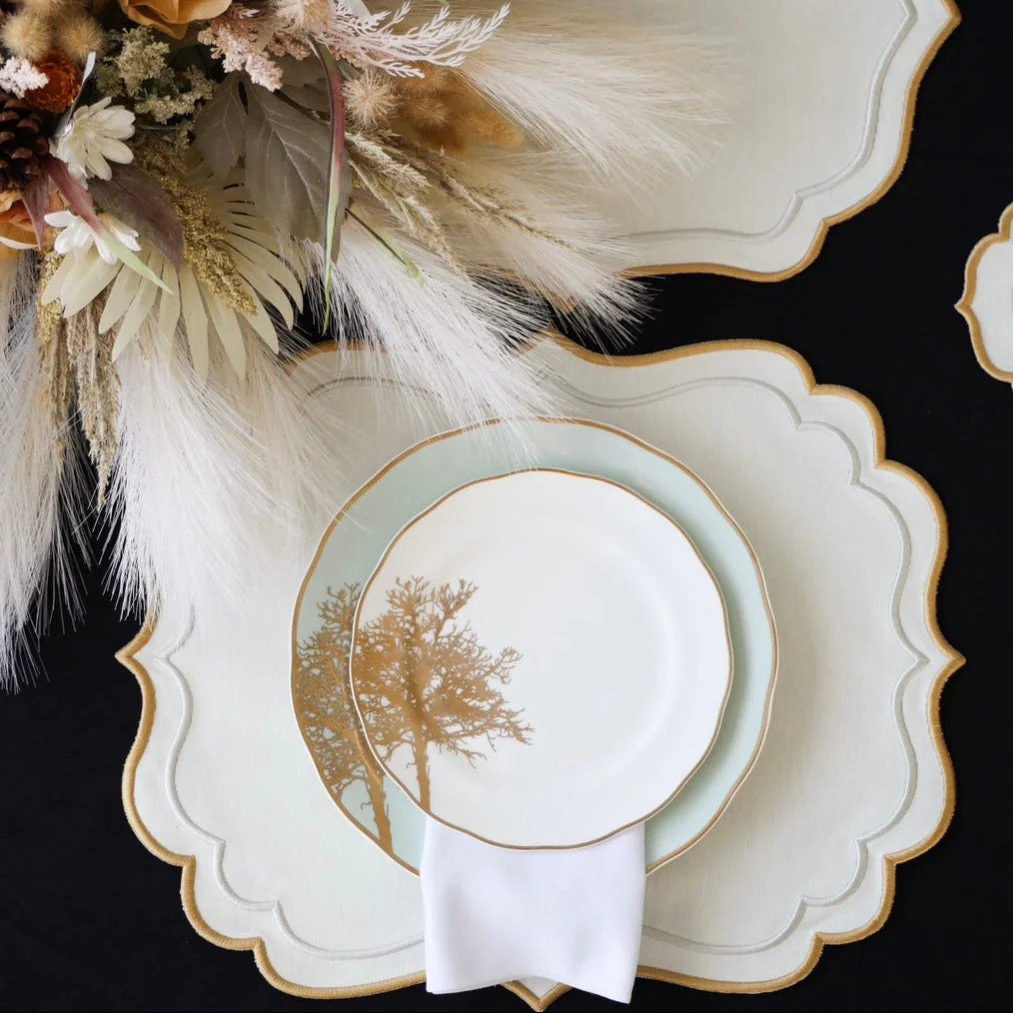 Arista Ivory Rectangle Fabric Placemat - Image 3