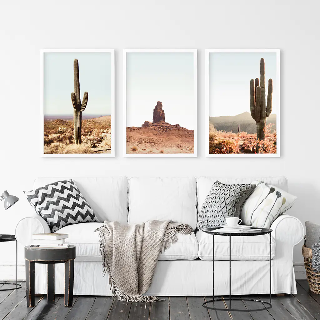 Arizona Desert Wall Art Set. Sedona Red Rocks, Saguaro Cacti - Image 5