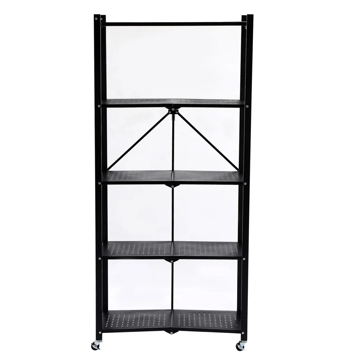Assembled Black Foldable Metal Storage Shelving Unit - 3 Sizes! - Image 2