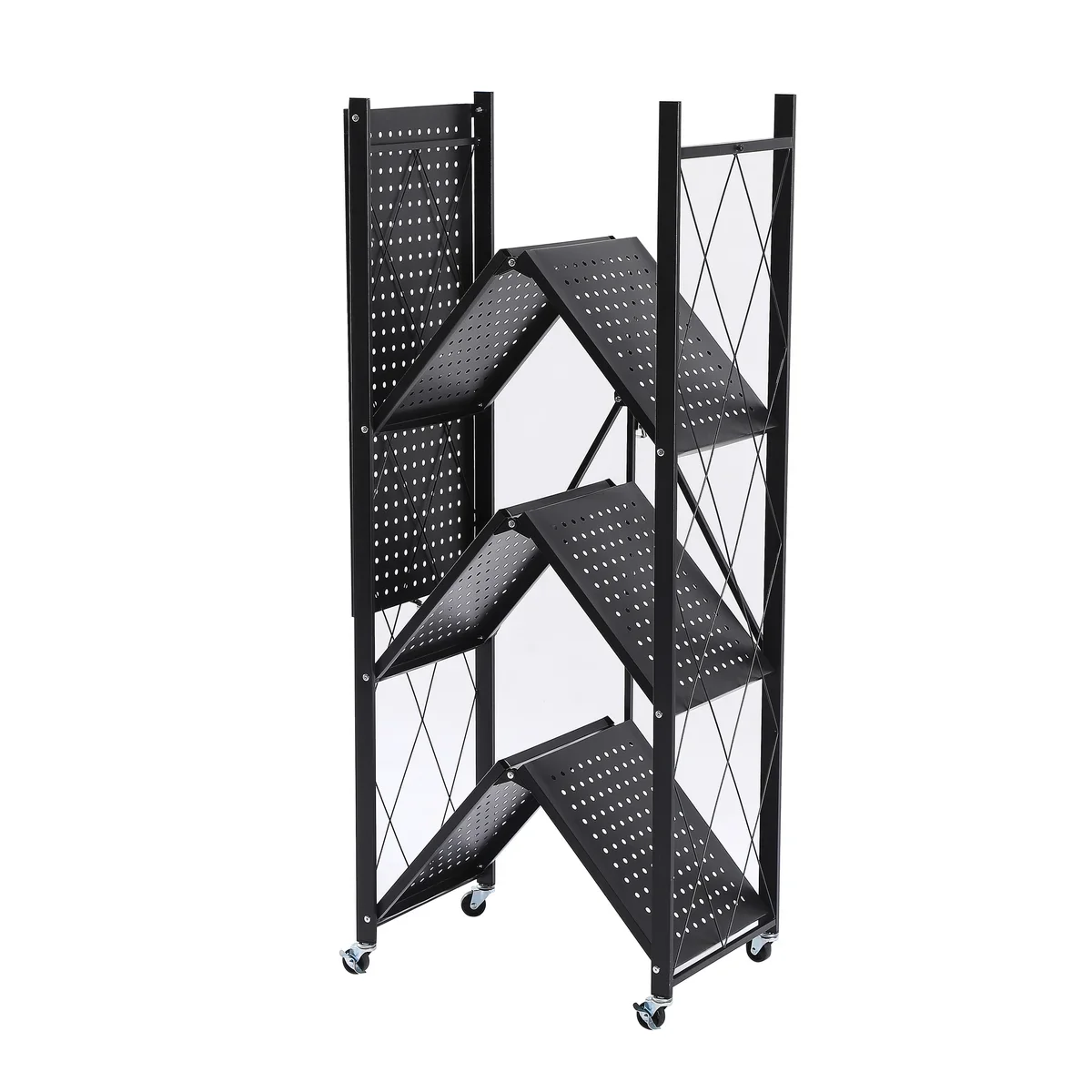 Assembled Black Foldable Metal Storage Shelving Unit - 3 Sizes! - Image 22