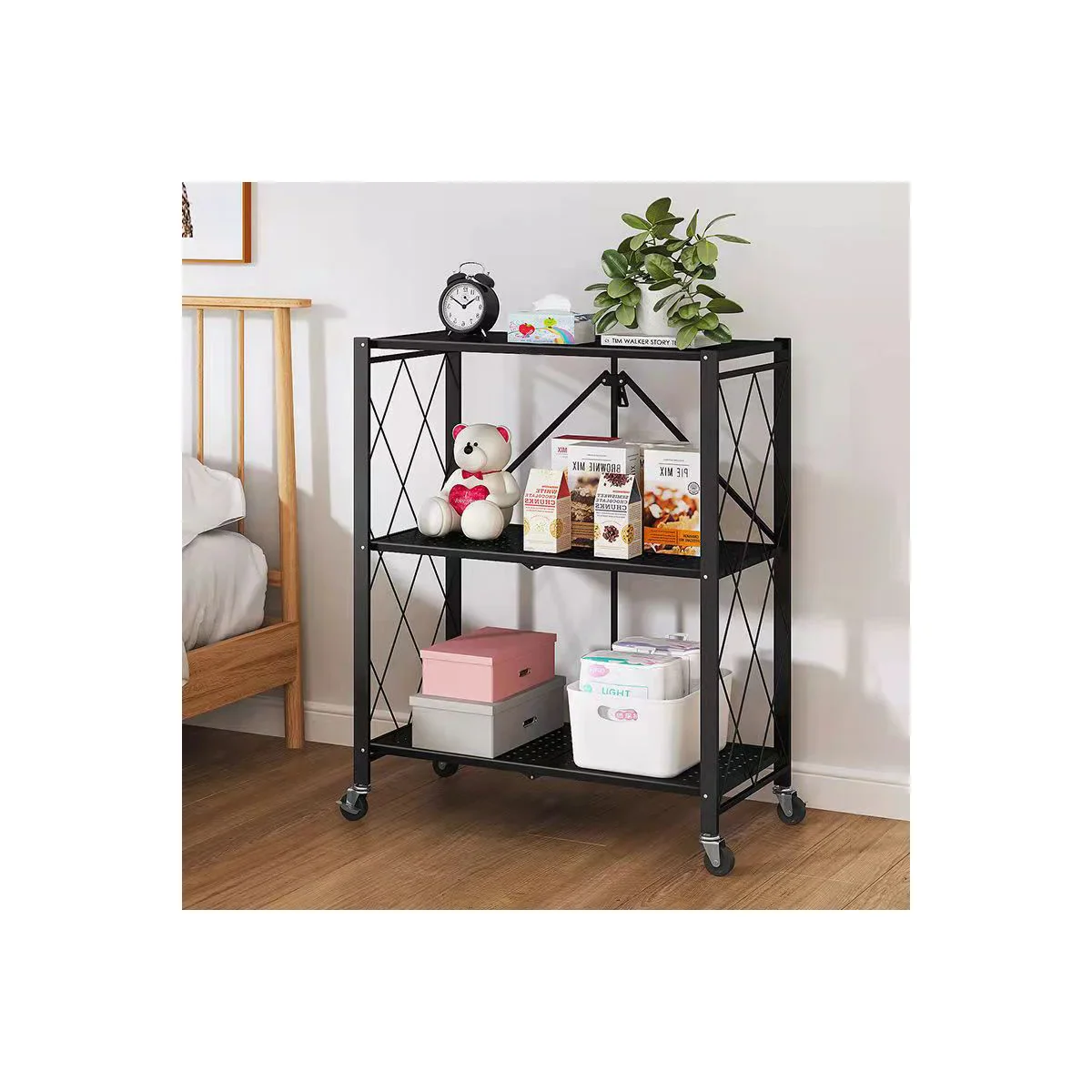Assembled Black Foldable Metal Storage Shelving Unit - 3 Sizes! - Image 36