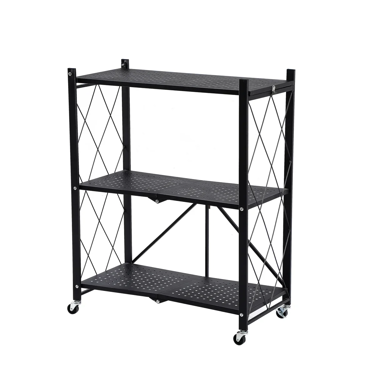 Assembled Black Foldable Metal Storage Shelving Unit - 3 Sizes! - Image 51