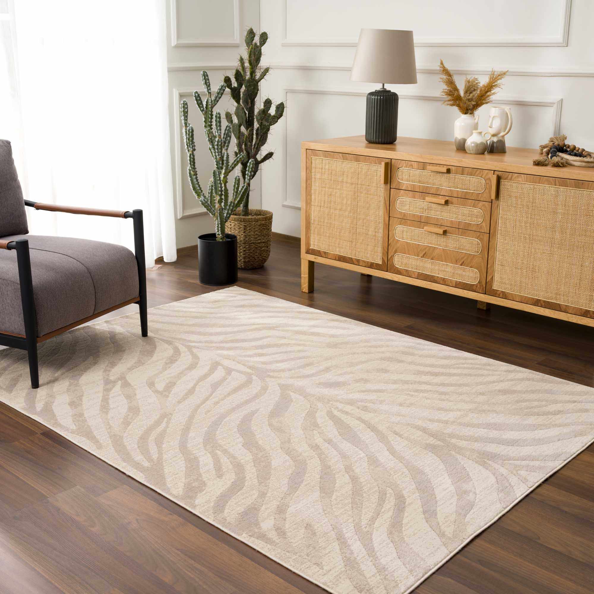 Beige Manteca Zebra Print Area Rug - Image 16