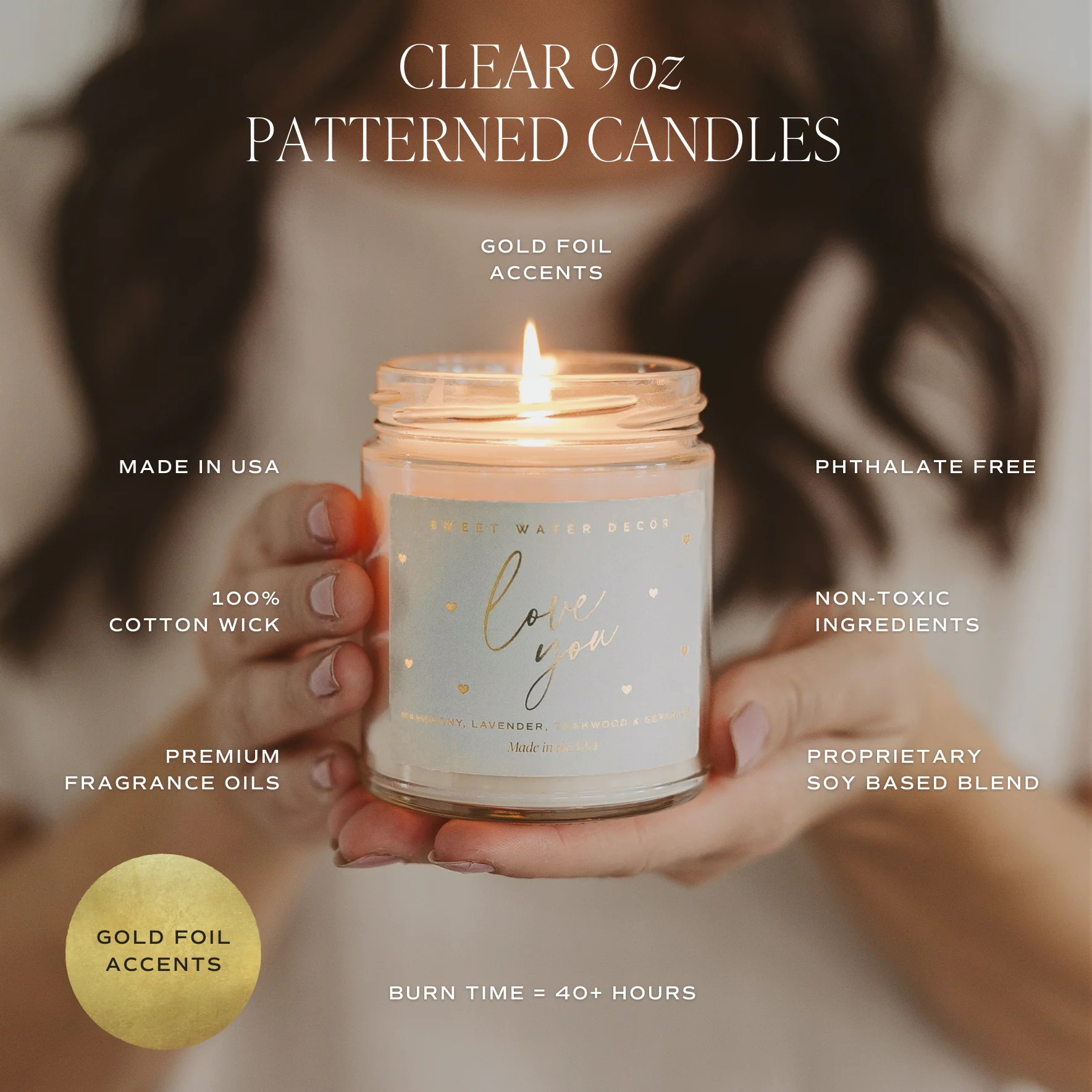 Best Mom Ever Soy Patterned Candle in Clear Jar, 9 oz - Image 4