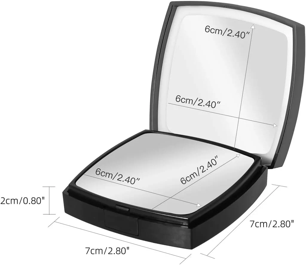 Black - 1x/3x Magnifiying Rechargeble LED Compact Makeup Mirror - Image 16
