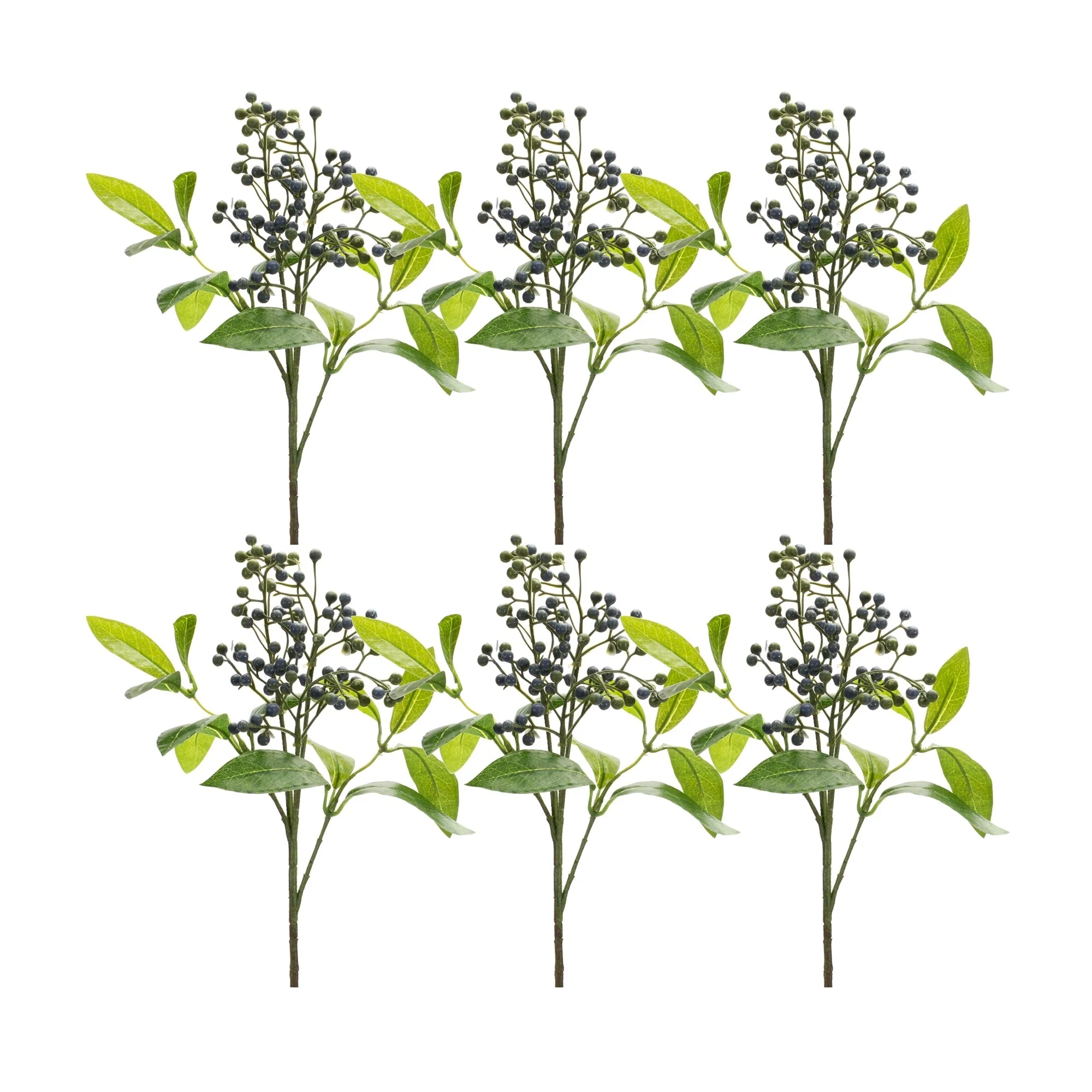 Blue berry foliage spray (set of 6)