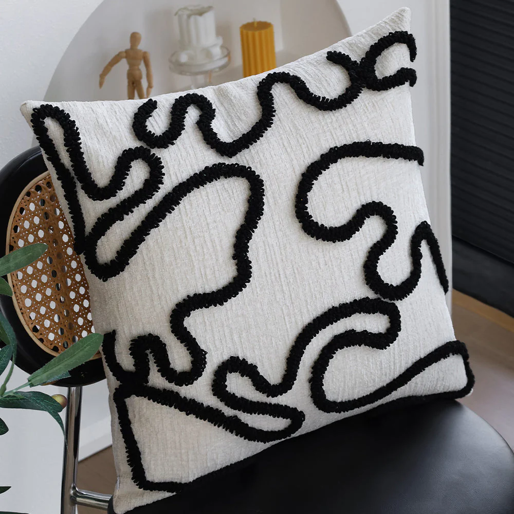 boho-chic style throw pillow coverwith450g insert Pack of 1 size 18"x18" - Image 3