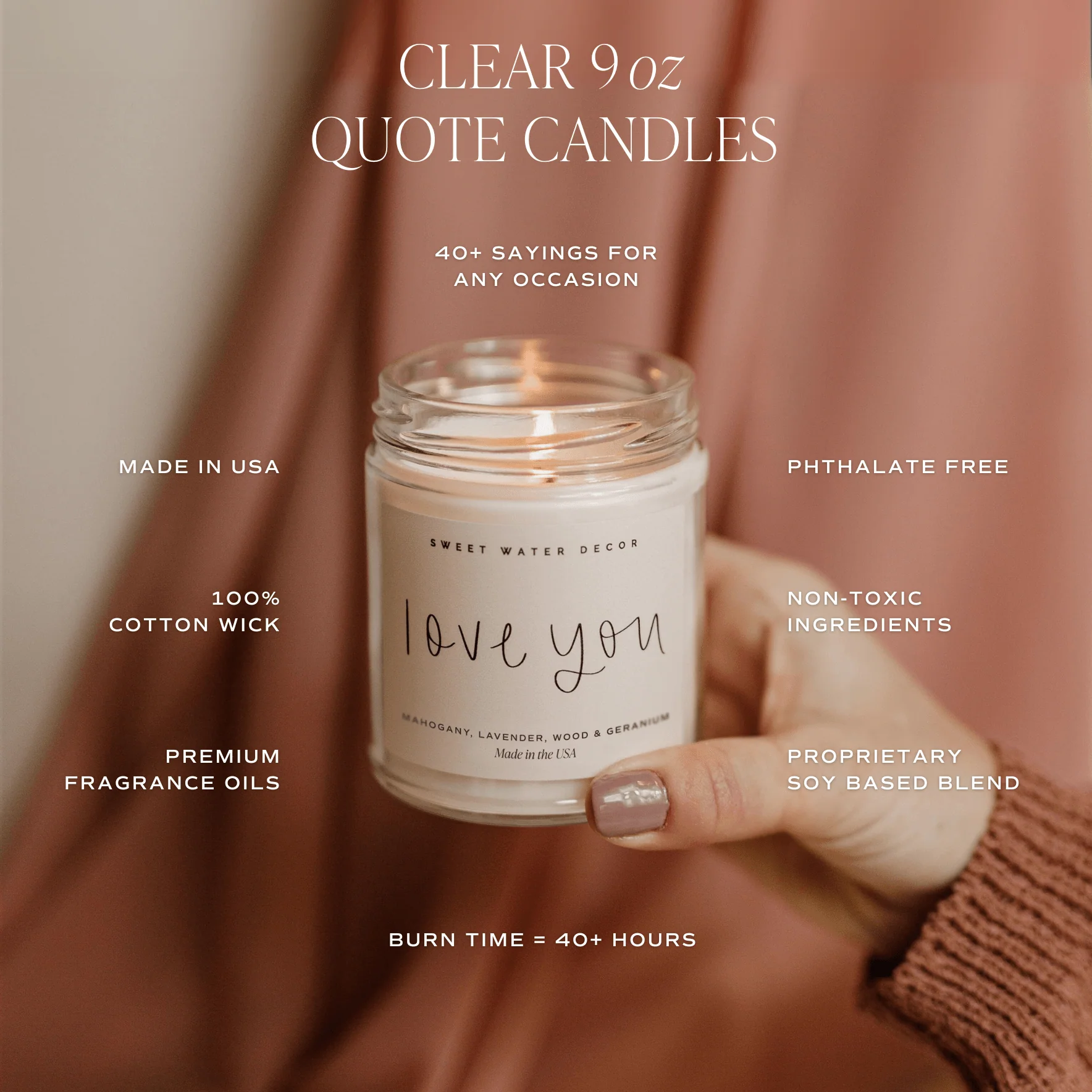 Boss Lady Soy Candle in Clear Jar - 9 oz (Spa Day) - Image 4
