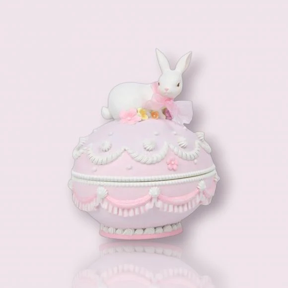 BUNNY ON PINK EGG BOX