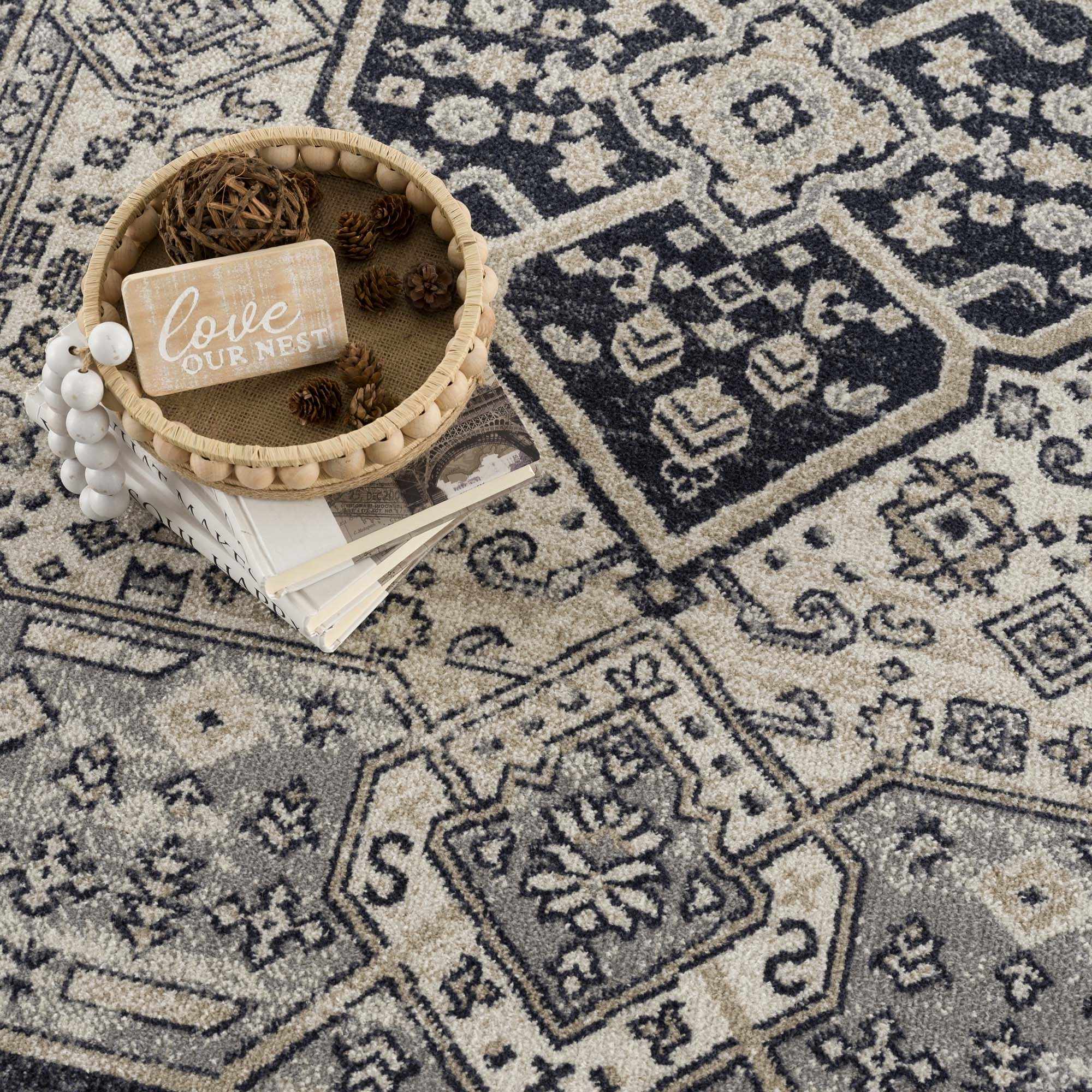 Cabacungan Cream & Gray Washable Area Rug - Image 11