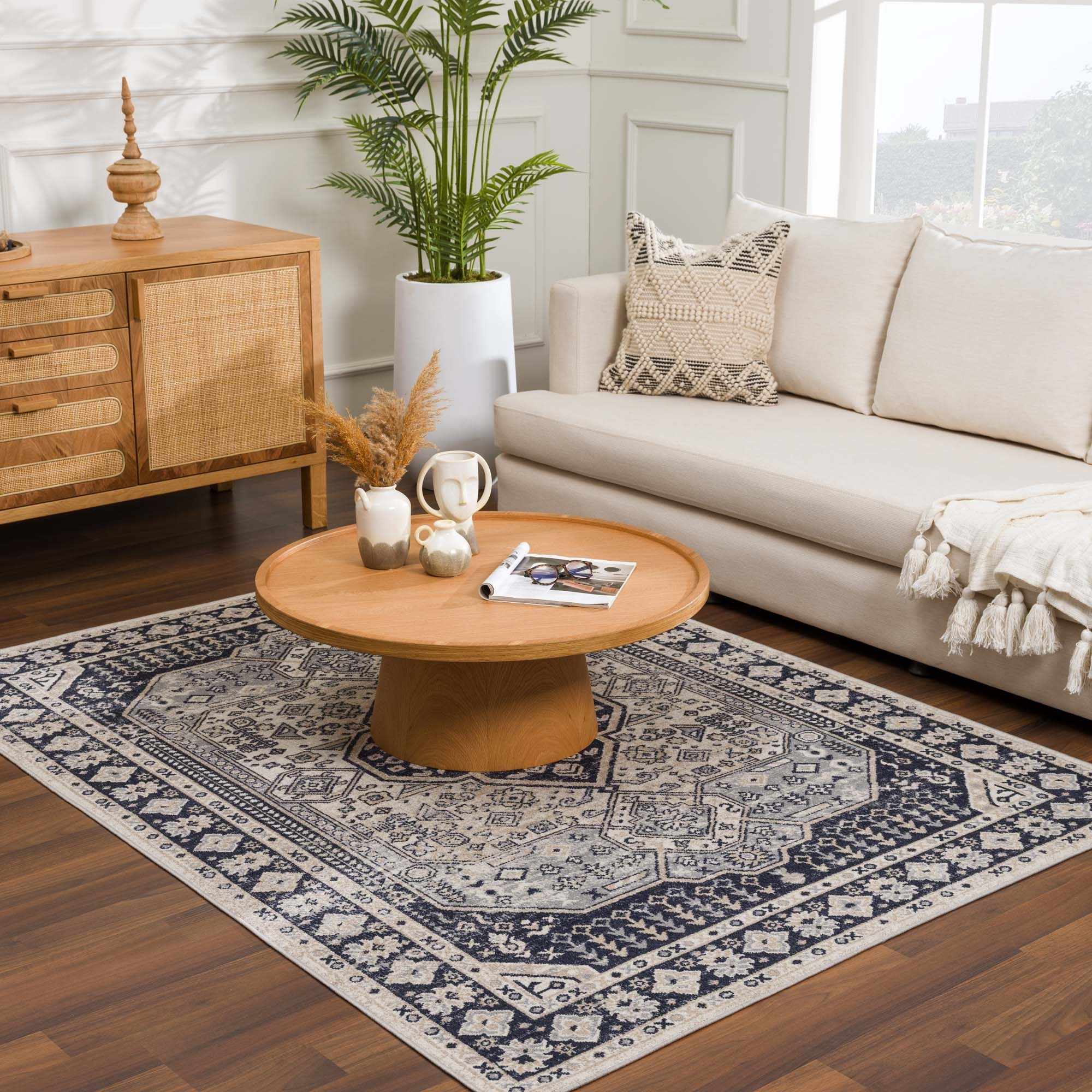 Cabacungan Cream & Gray Washable Area Rug - Image 15
