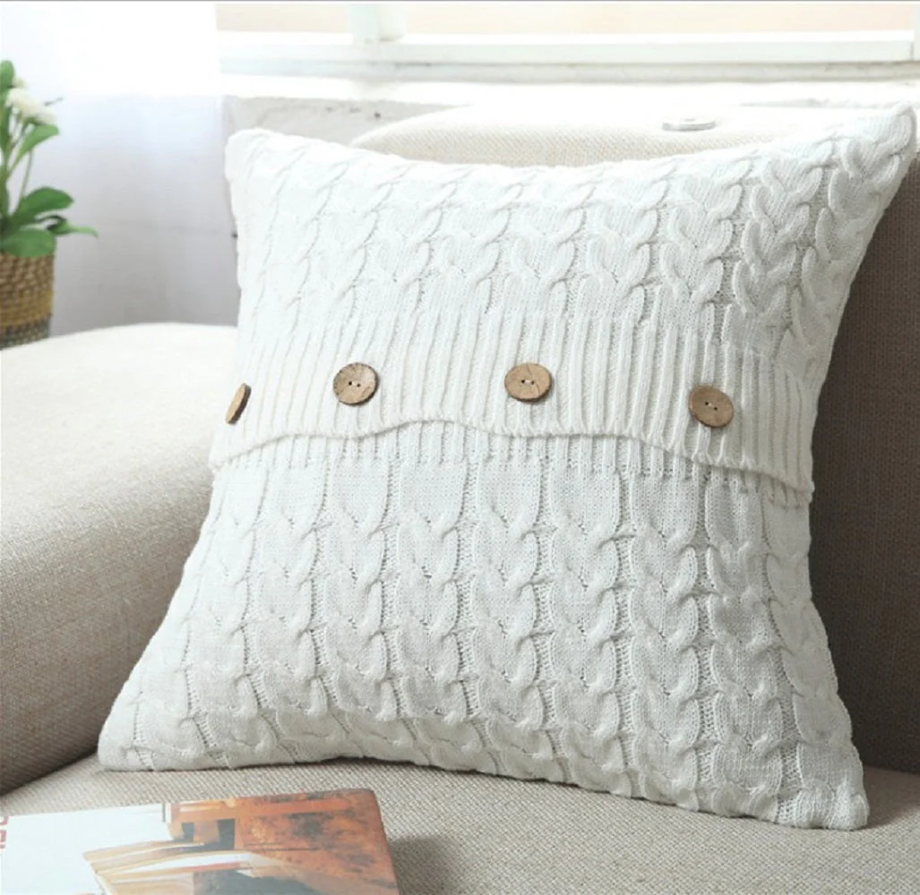 Cable Knit Throw Pillow Covers (Without Inserts) - Image 5