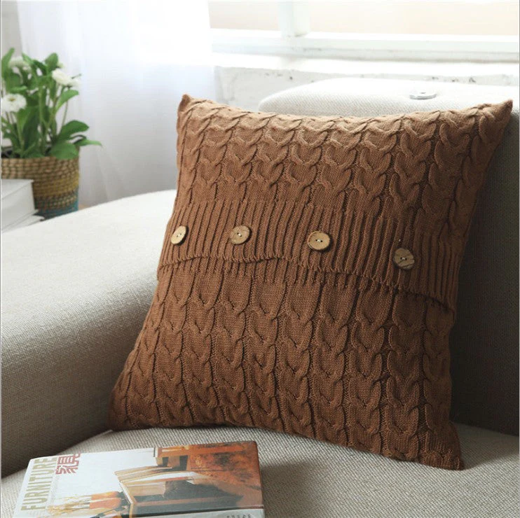 Cable Knit Throw Pillow Covers (Without Inserts) - Image 6