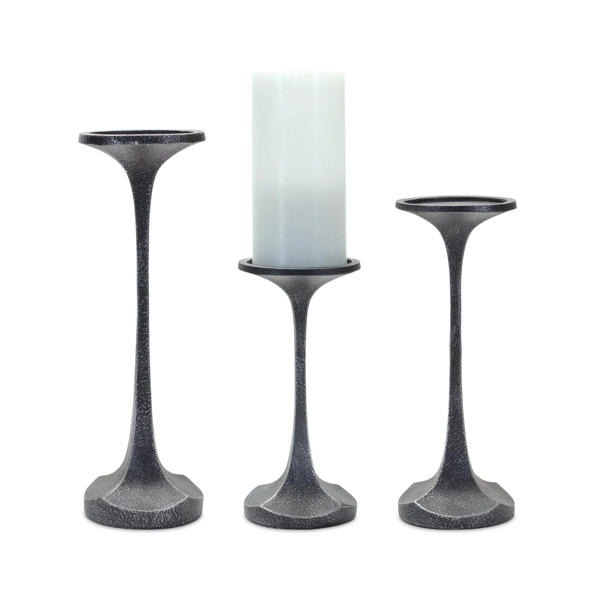 Carved design candle holder (set of 3)