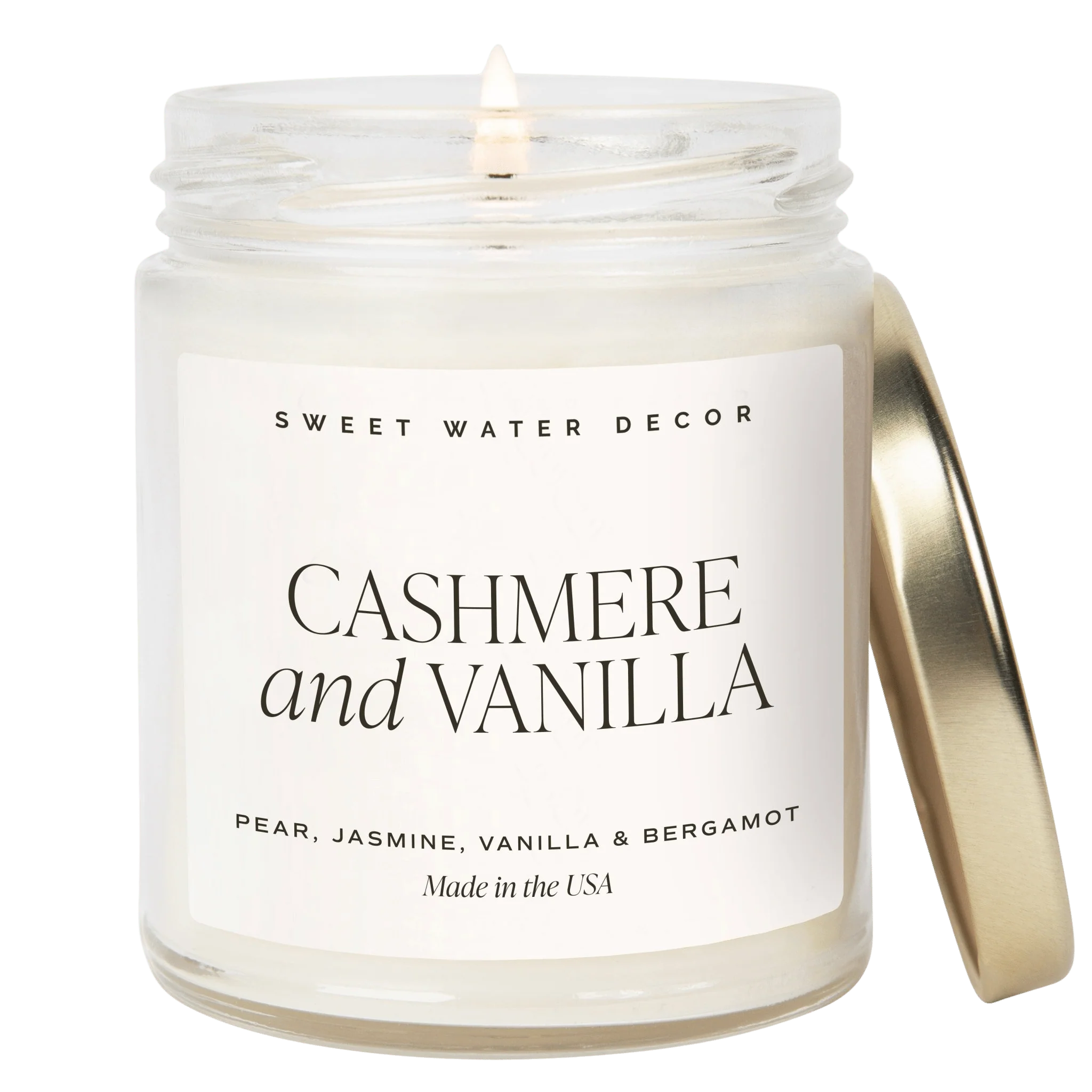 Cashmere and Vanilla Soy Candle - Clear Jar - 9 oz - Image 2