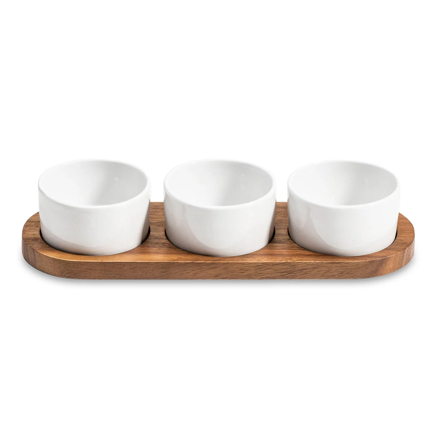 Ceramic Condiment Set on Acacia Wood Base - Image 3