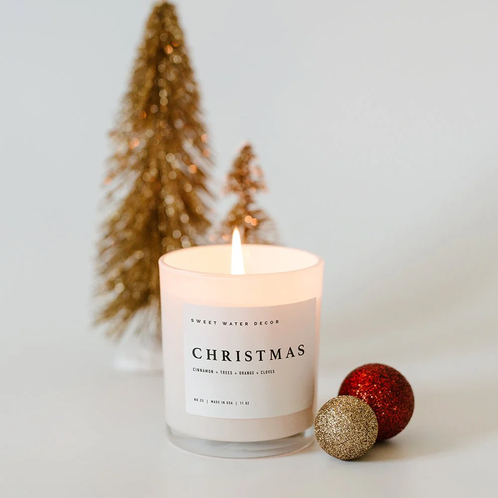 Christmas Soy Candle - White Jar - 11 oz - Image 3