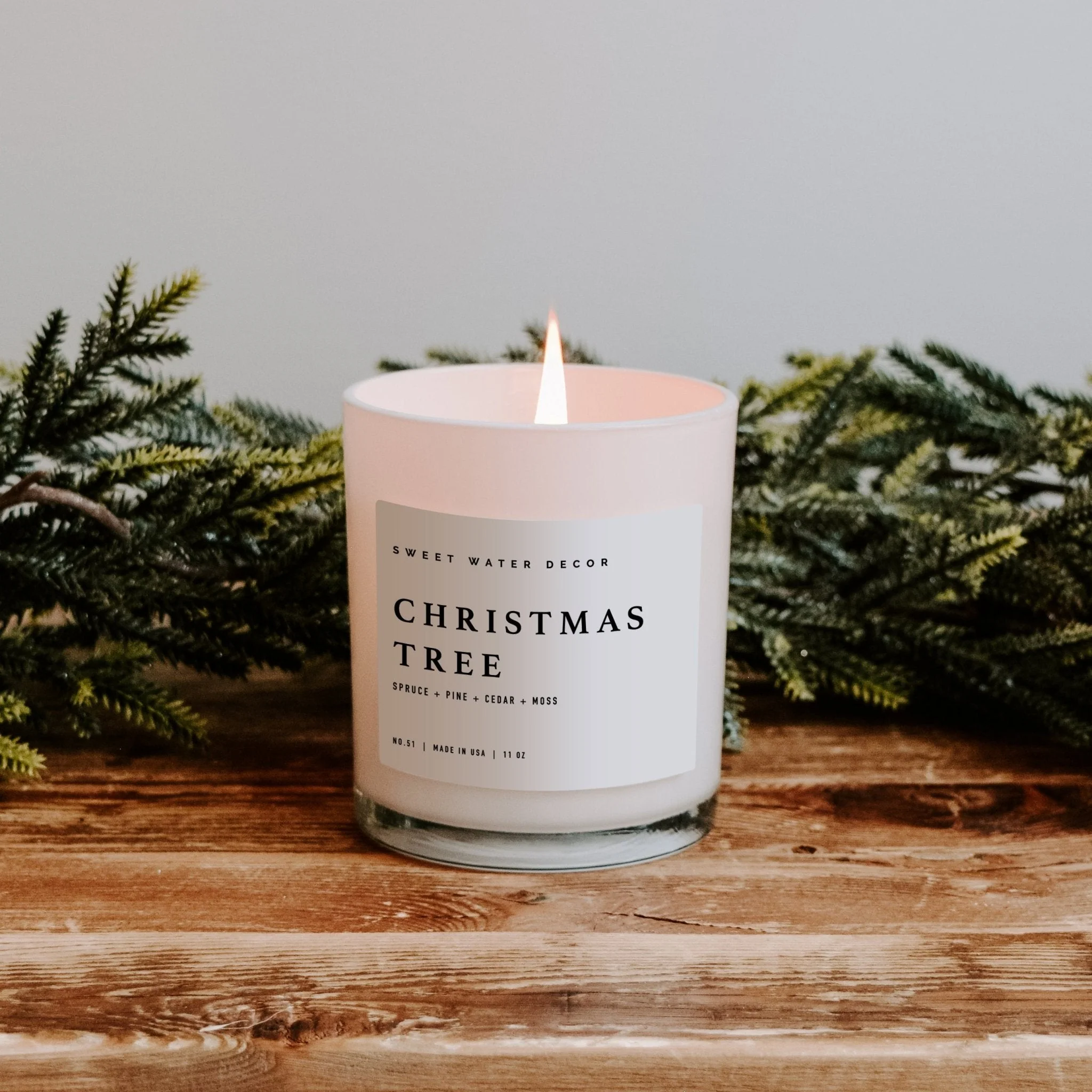 Christmas Tree Soy Candle - White Jar - 11 oz - Image 3