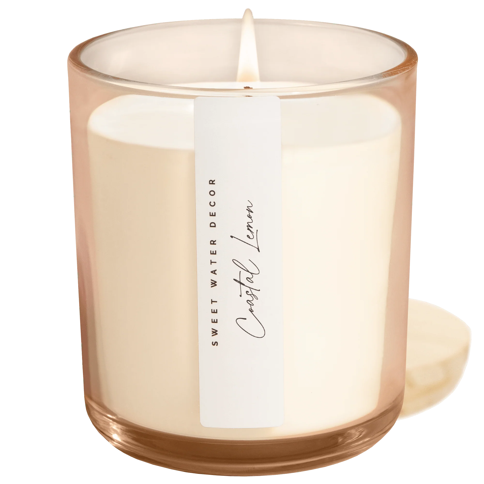 Coastal Lemon Soy Candle - Tinted Glass Jar - 12 oz - Image 2