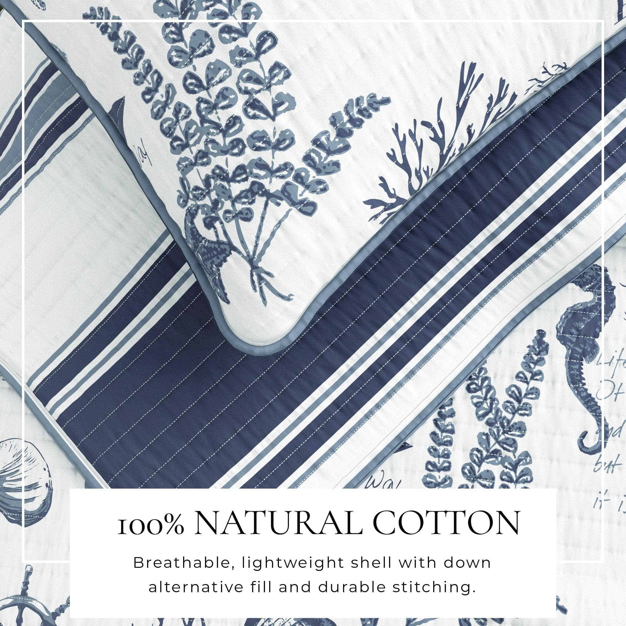 Coastal Printed Cotton Quilt Set - Calypso Collection - Image 2