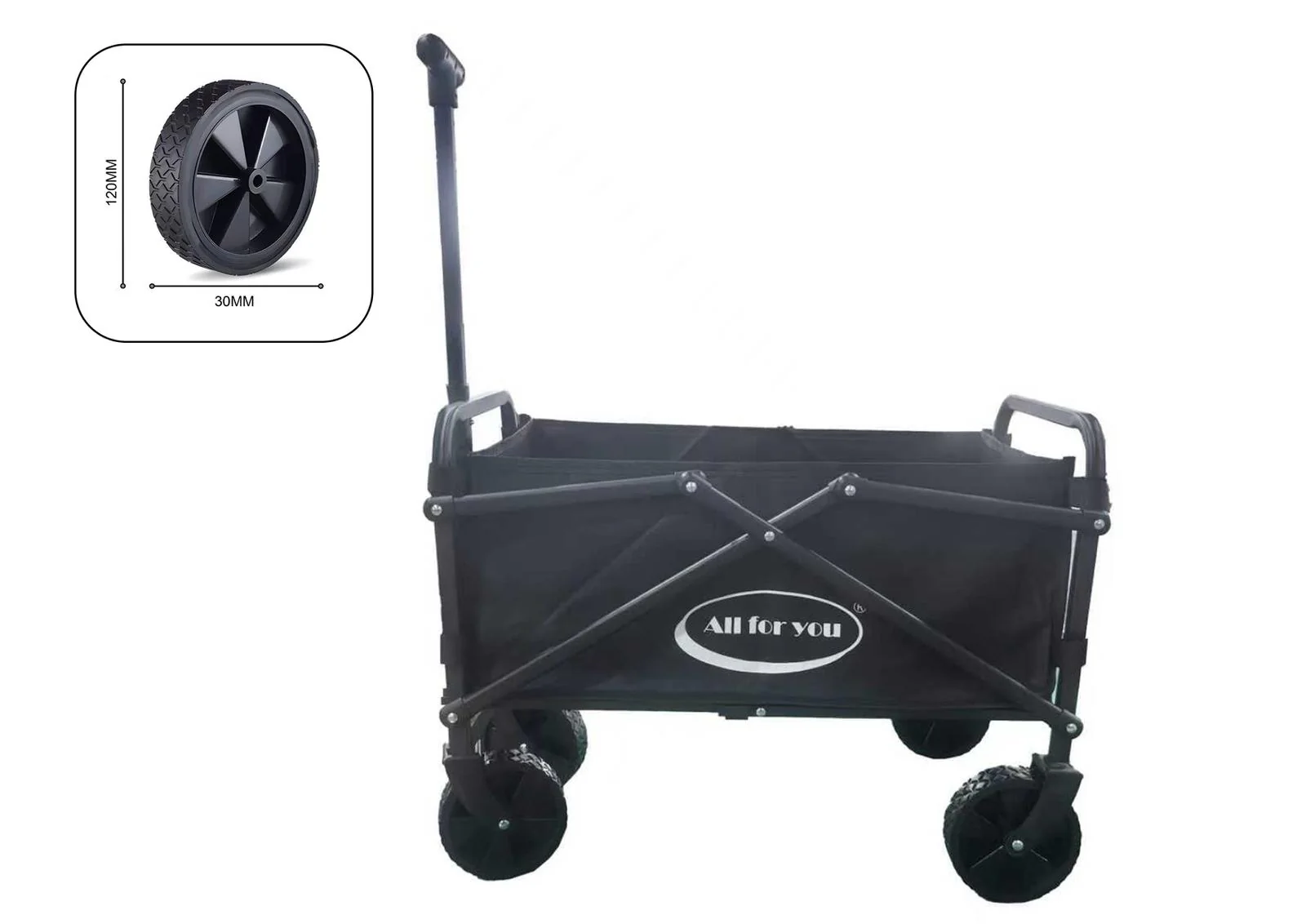 Collapsible Wagon Cart with Wheels Foldable - Folding Utility Heavy Duty Wagons Carts for Grocery Sports Garden Shopping Camping Wheelbarrows - Image 8