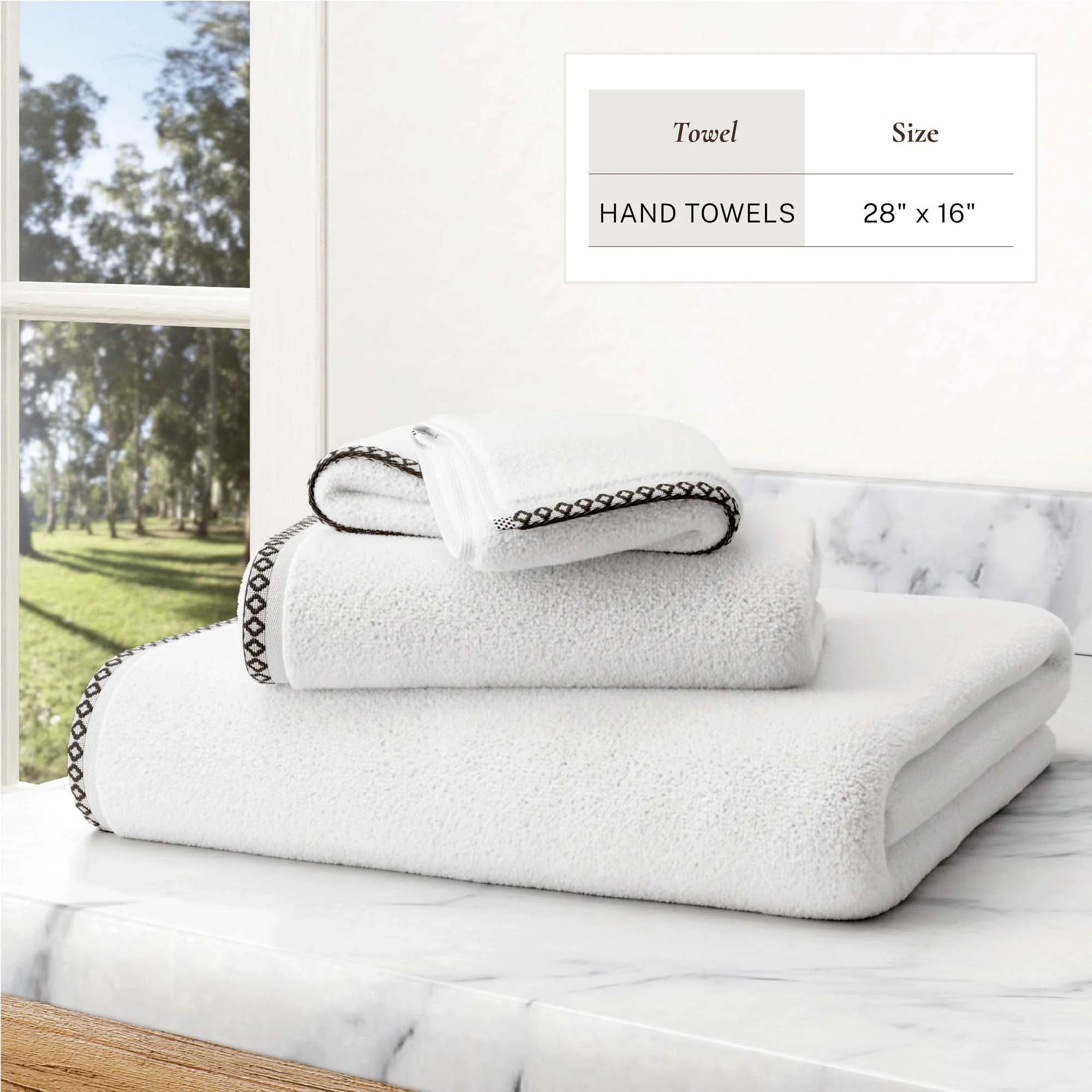 Cotton Border-Stitched 6-Piece Towel Set - Valery Collection - Image 114