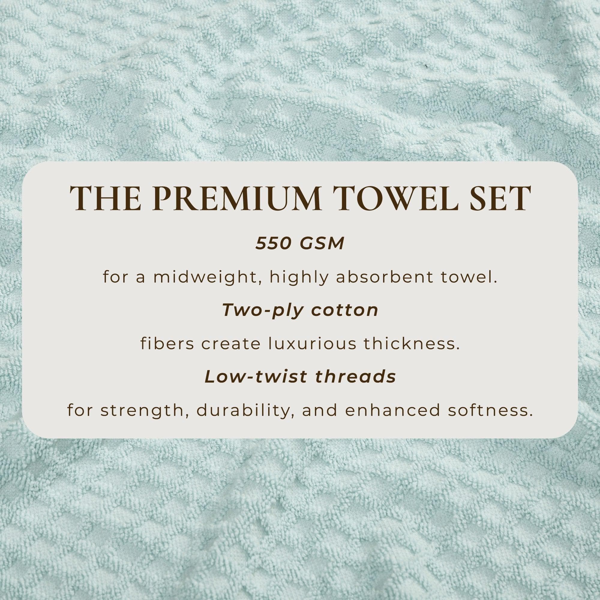 Cotton Diamond Waffle Weave Bath Towel Set - Grayson Collection - Image 84