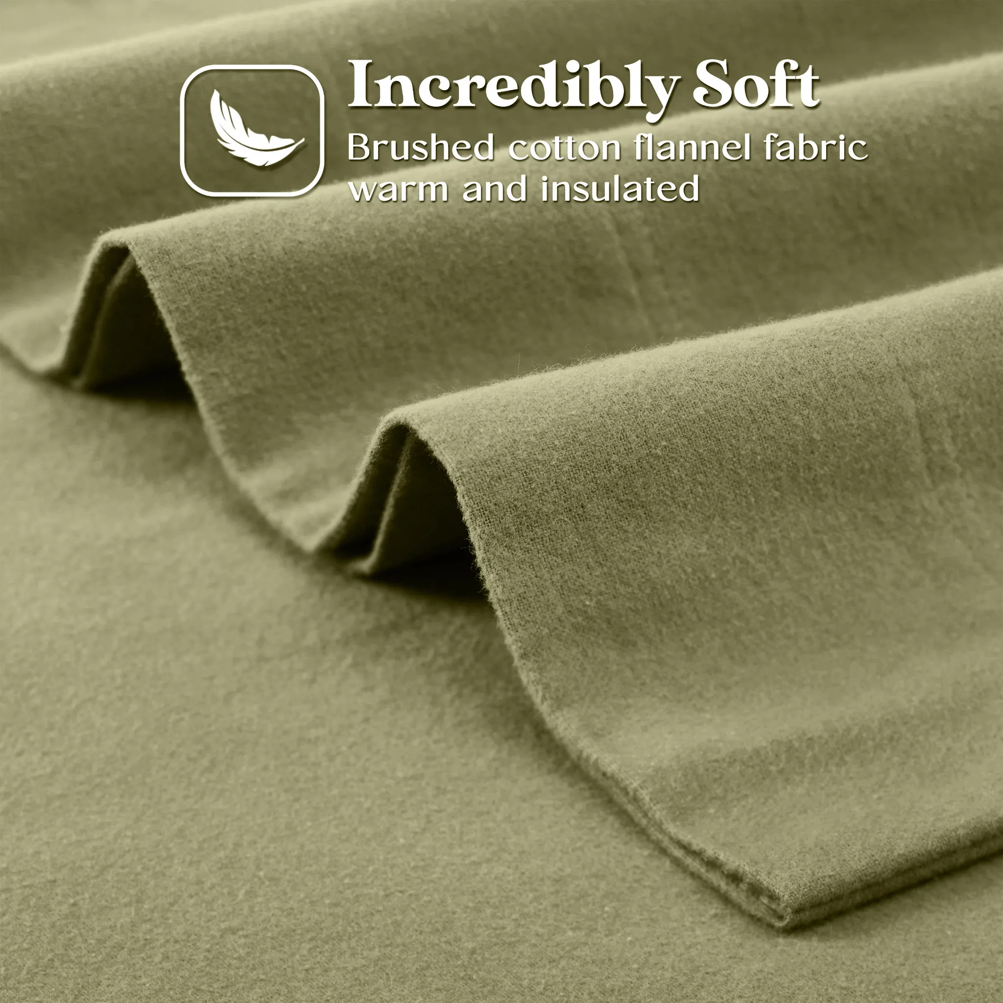 100% Cotton Flannel Solid Deep Pocket Bed Sheet Set - Image 85