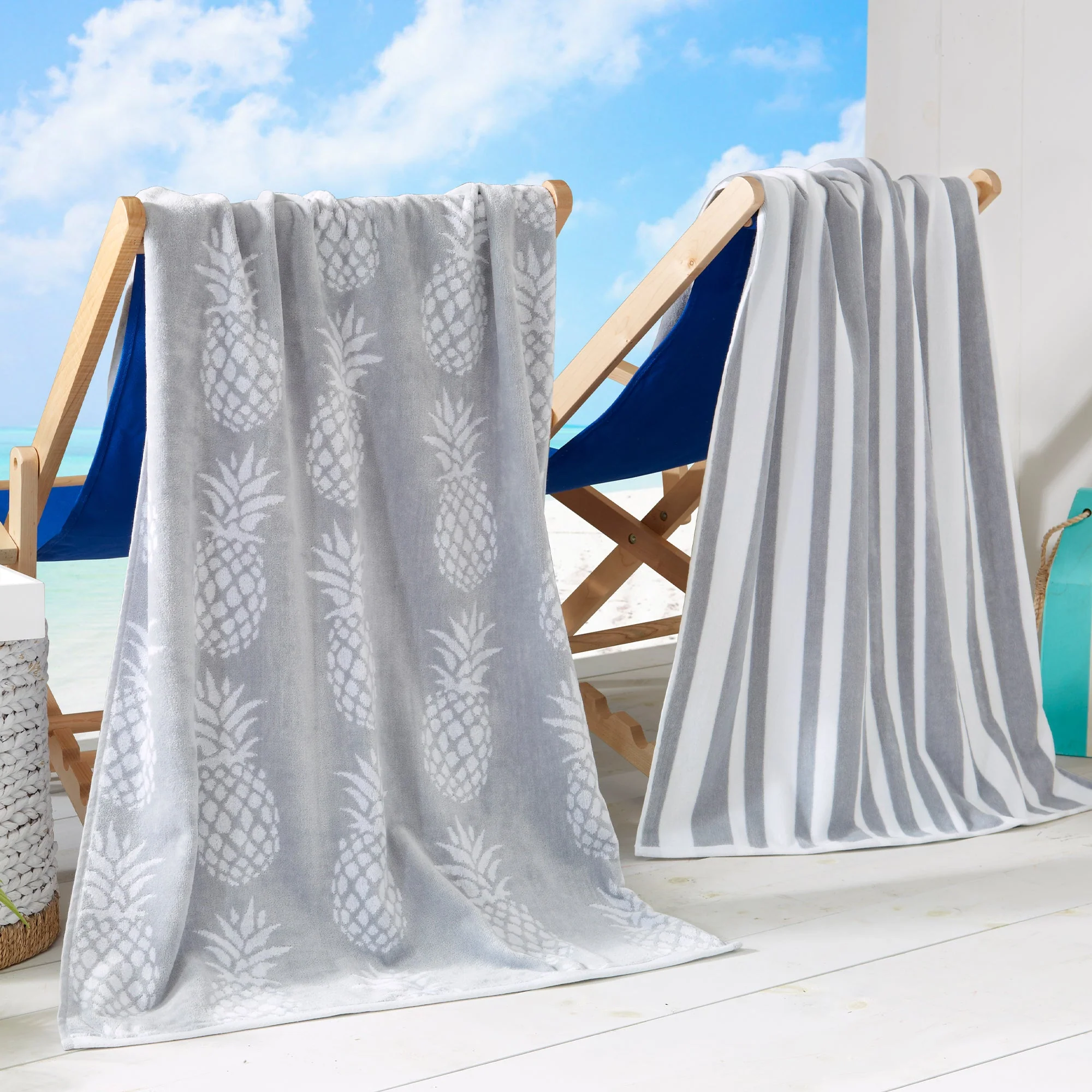 Cotton Velour Beach Towels 2-Pack - Maui Collection - Image 73