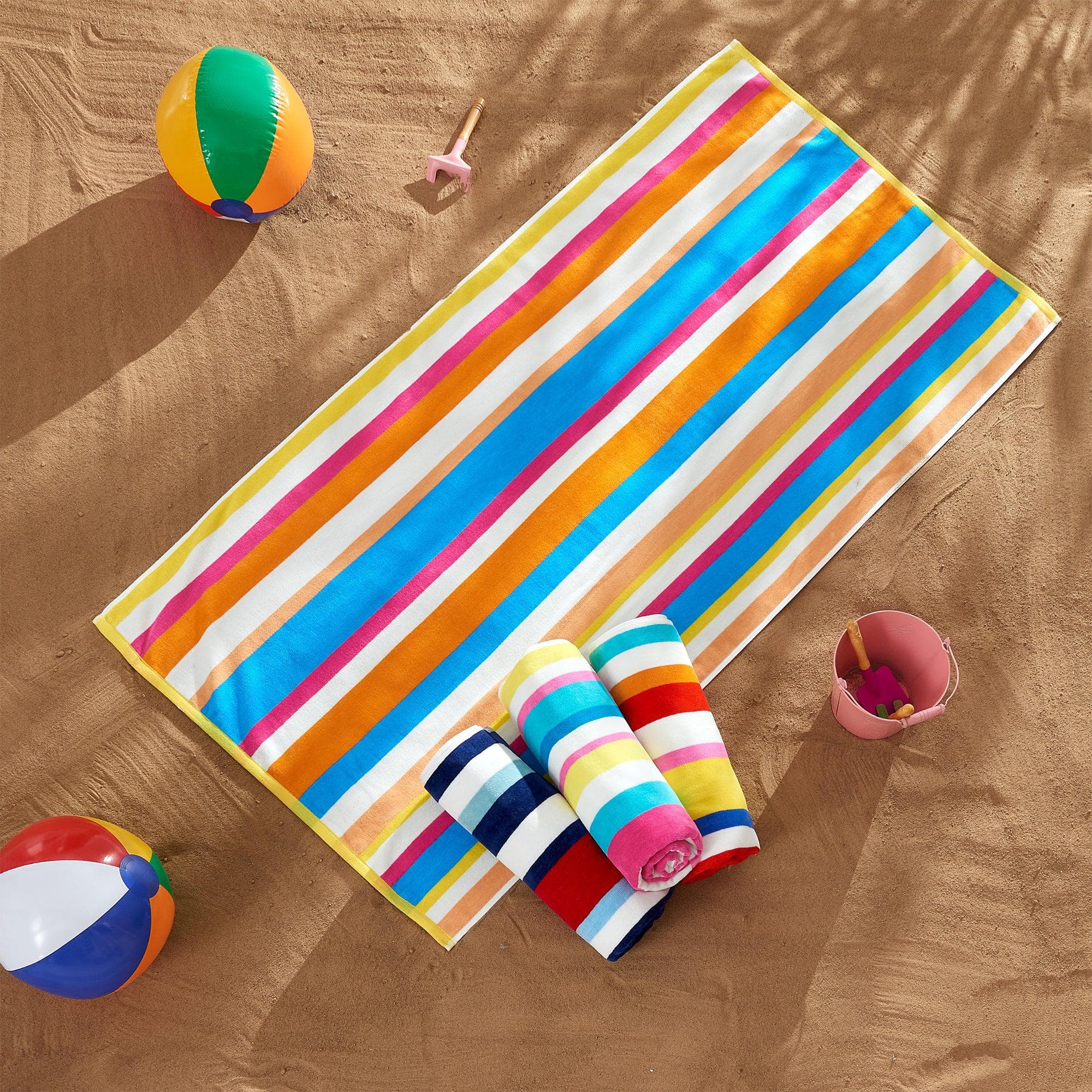 Cotton Velour Cabana Stripe Beach Towel - Novia Collection - Image 100