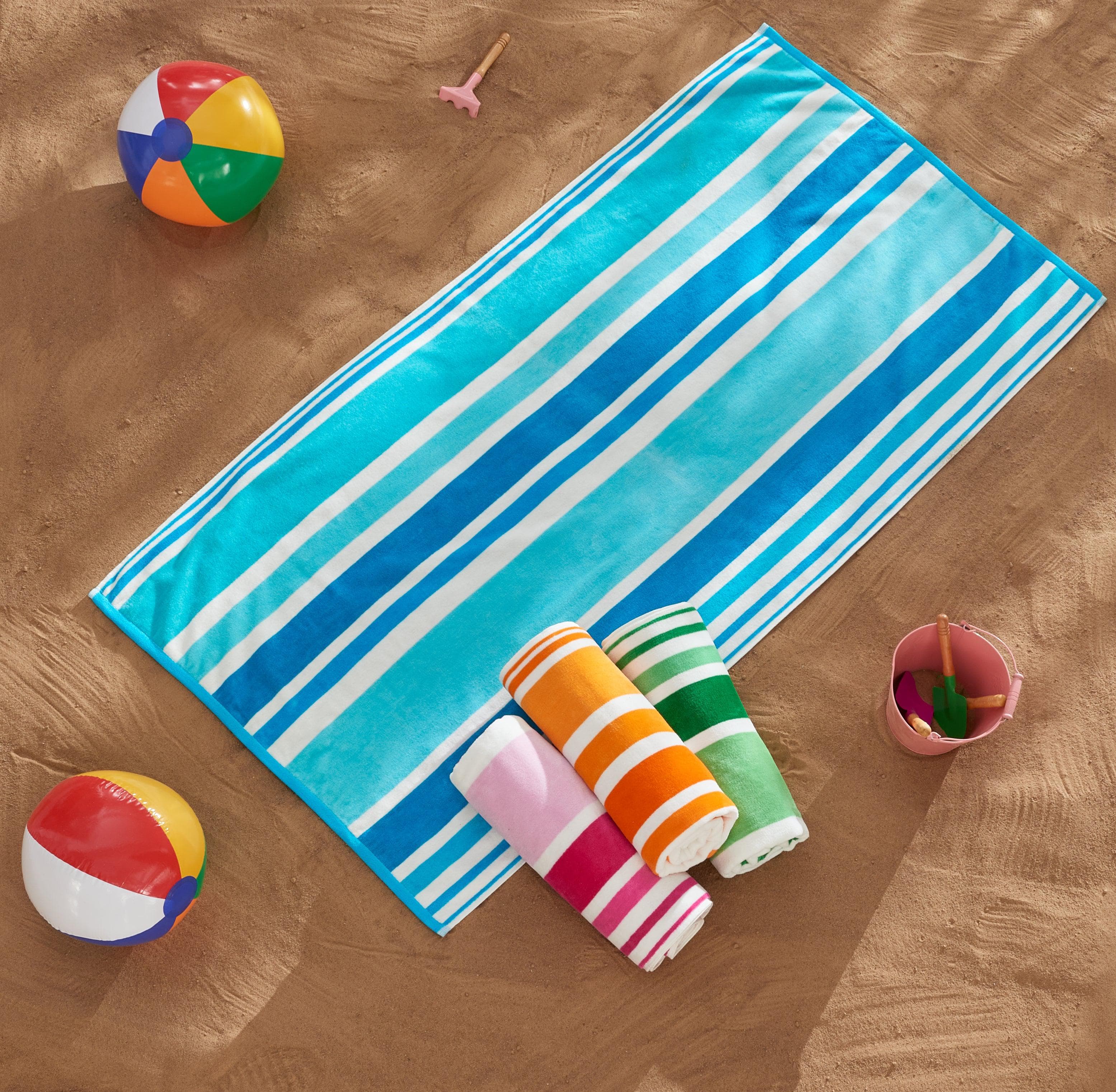 Cotton Velour Cabana Stripe Beach Towel - Novia Collection - Image 109