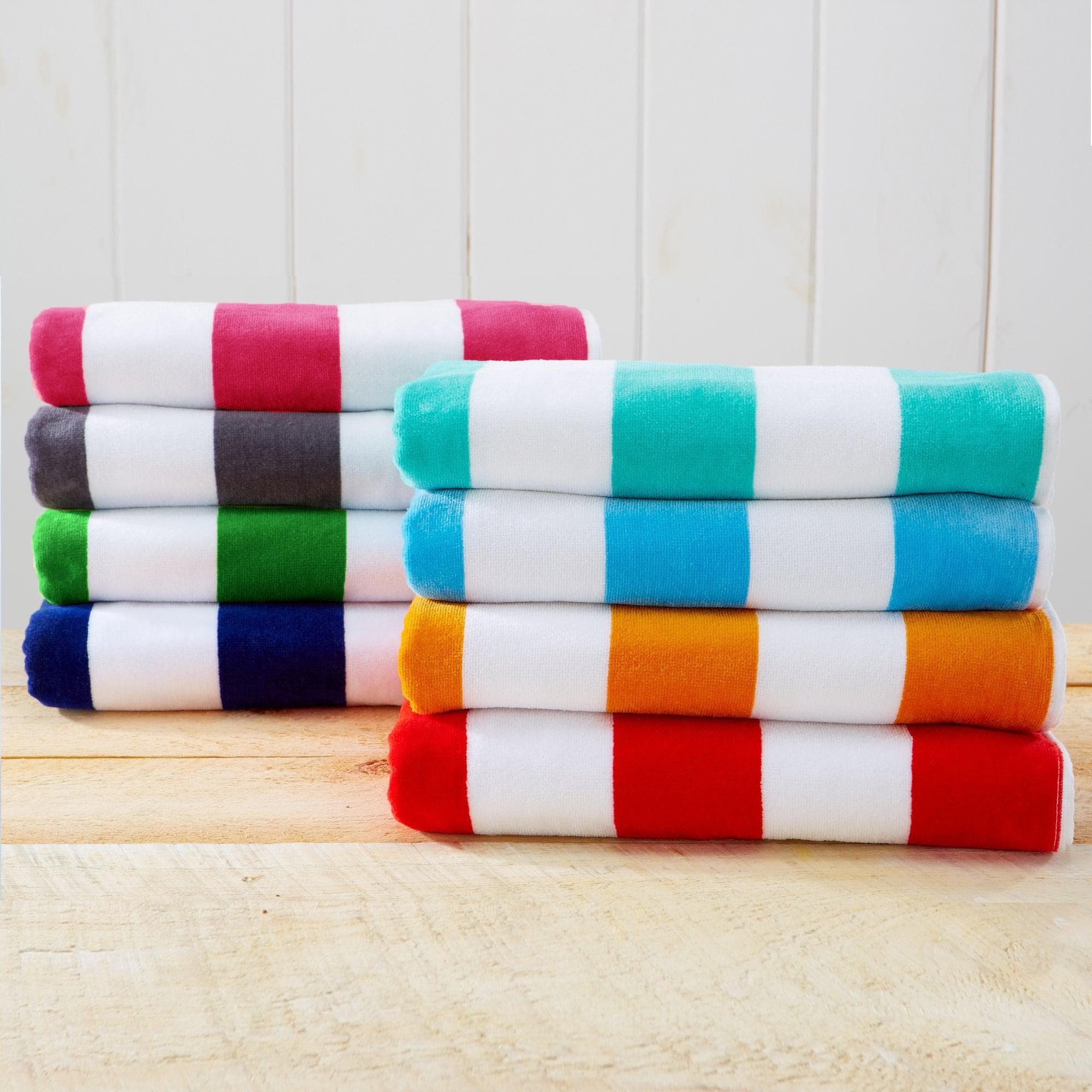 Cotton Velour Cabana Stripe Beach Towel - Novia Collection - Image 127