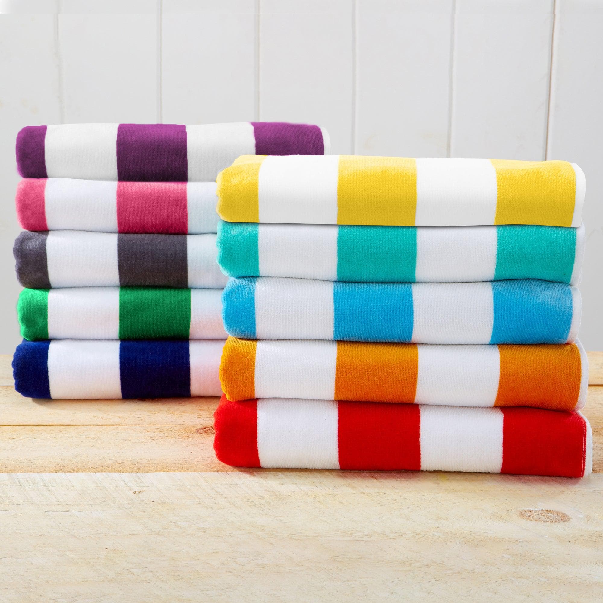 Cotton Velour Cabana Stripe Beach Towel - Novia Collection - Image 151