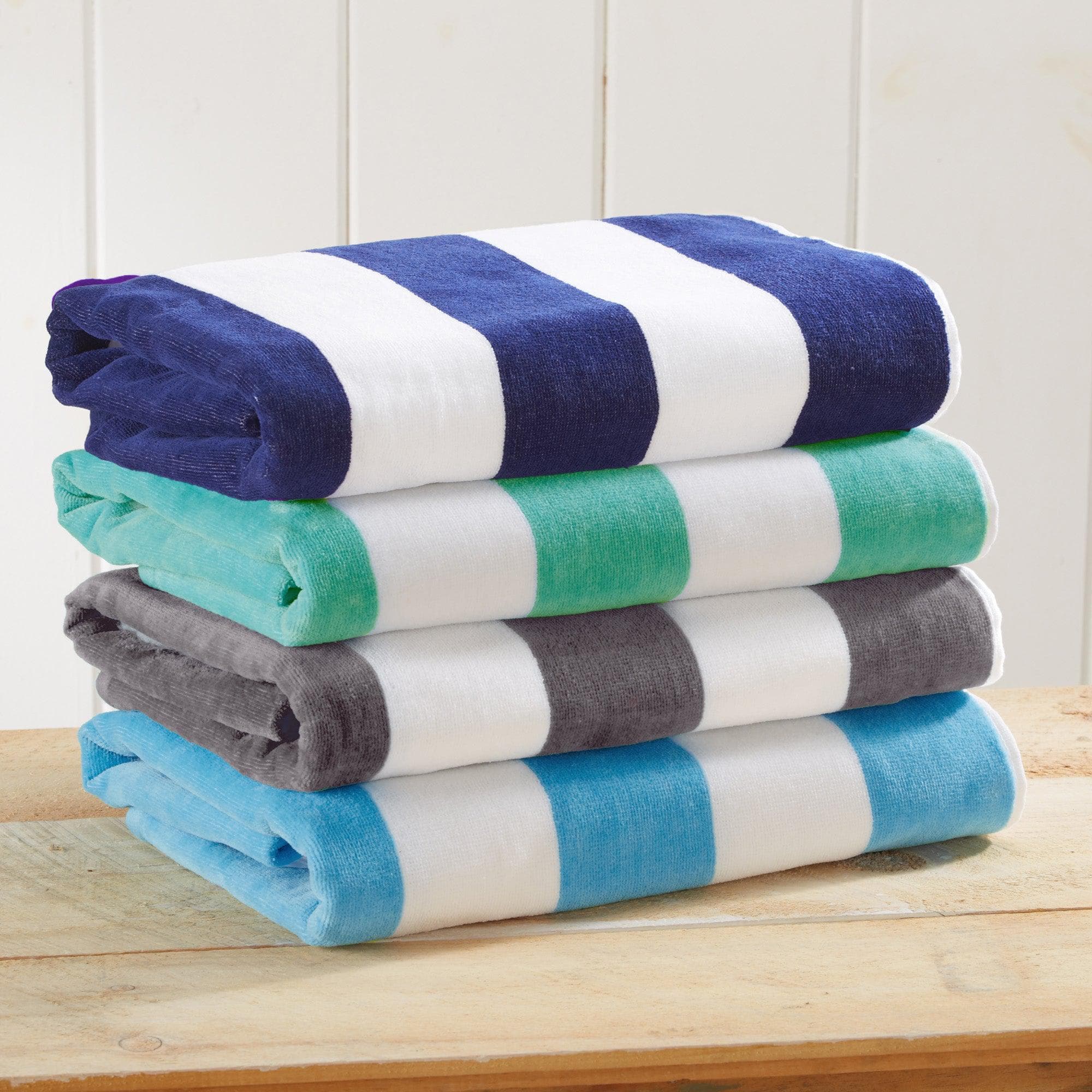 Cotton Velour Cabana Stripe Beach Towel - Novia Collection - Image 161