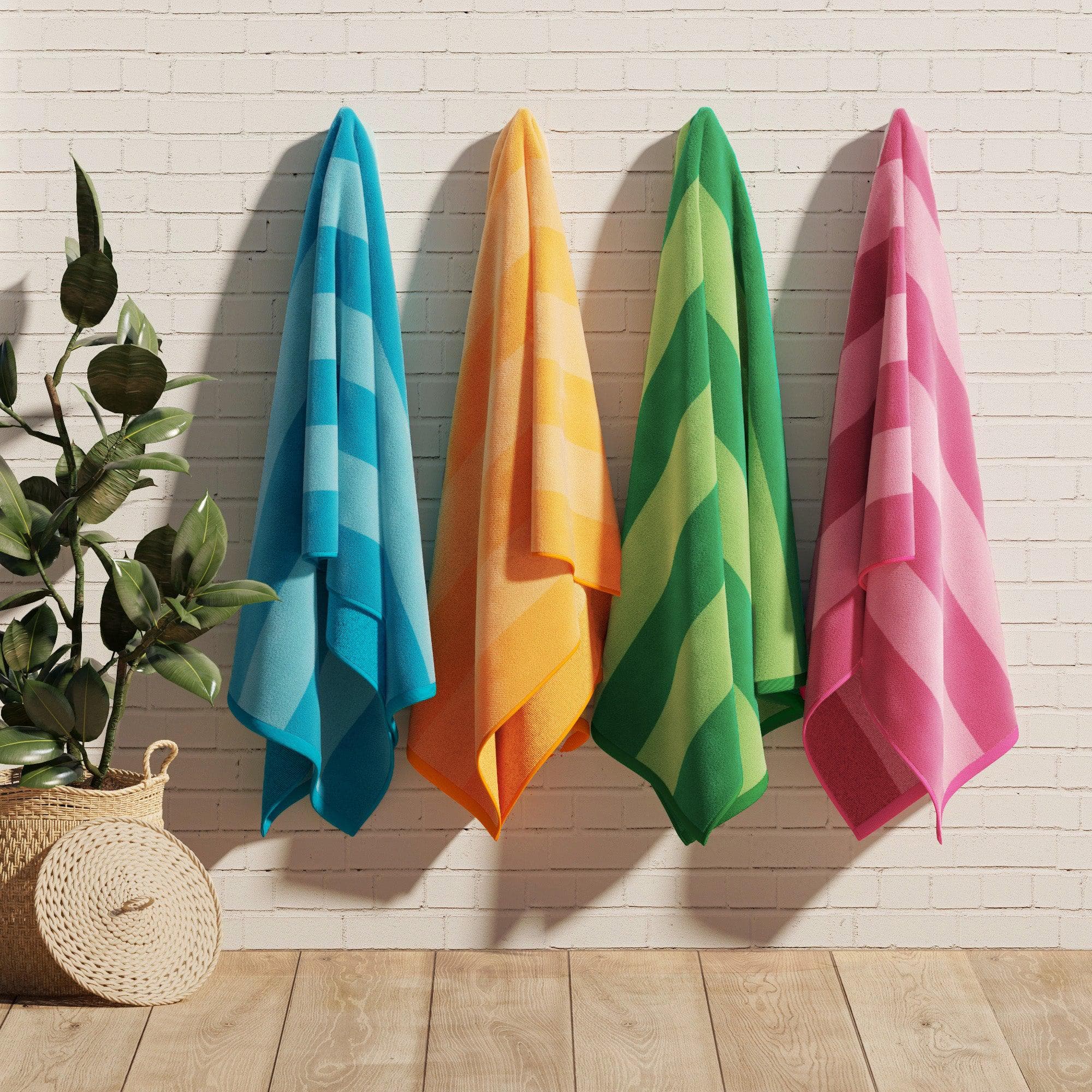 Cotton Velour Cabana Stripe Beach Towel - Novia Collection - Image 171