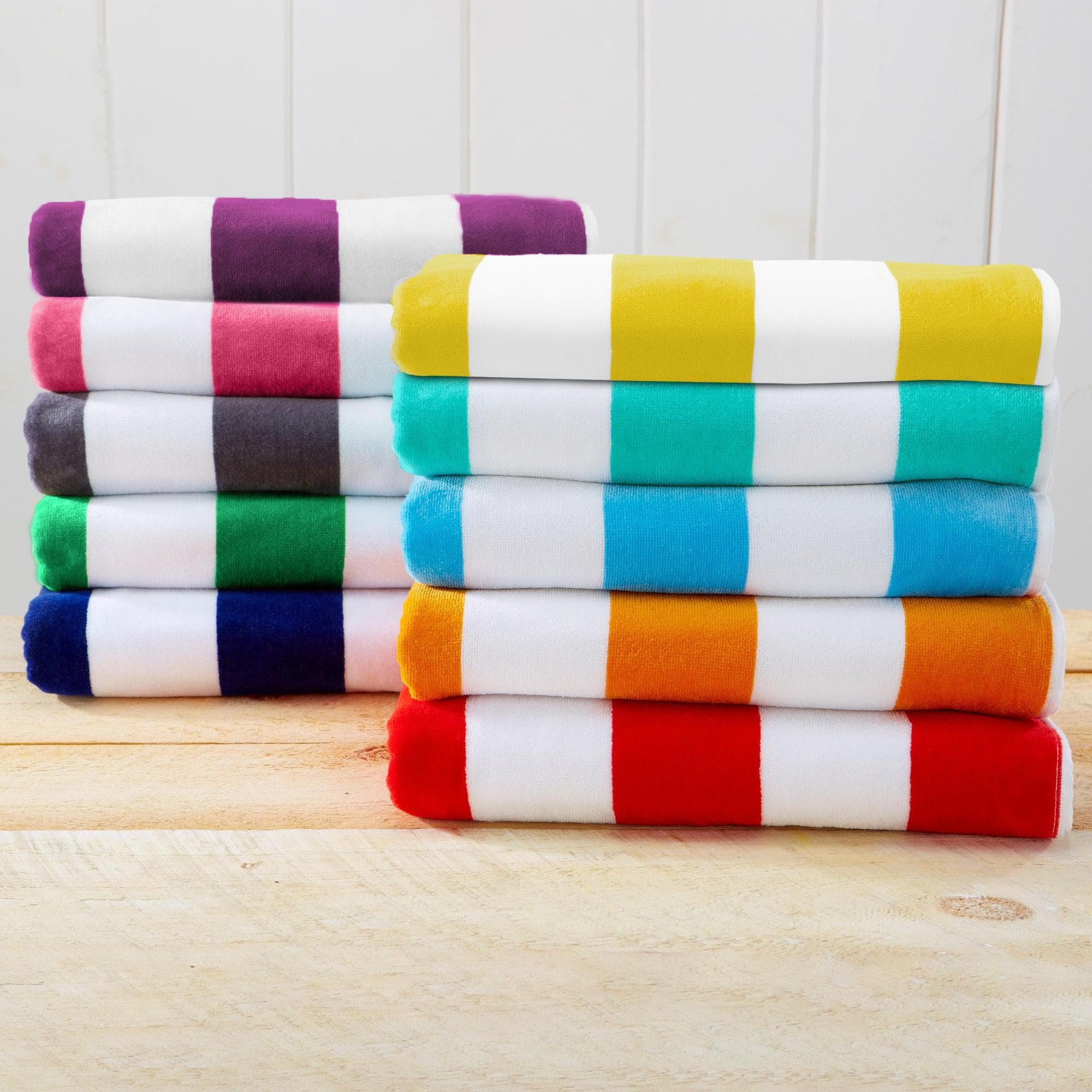 Cotton Velour Cabana Stripe Beach Towel - Novia Collection - Image 42