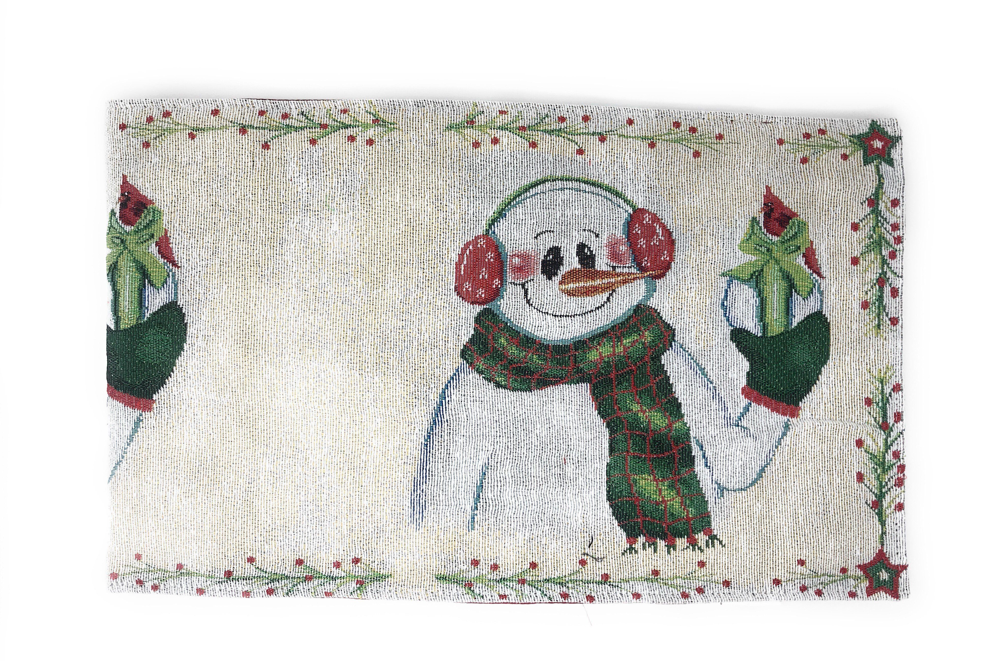 Magical Snowman Holiday Woven Tapestry Dining Table Runner (9733) - Image 8
