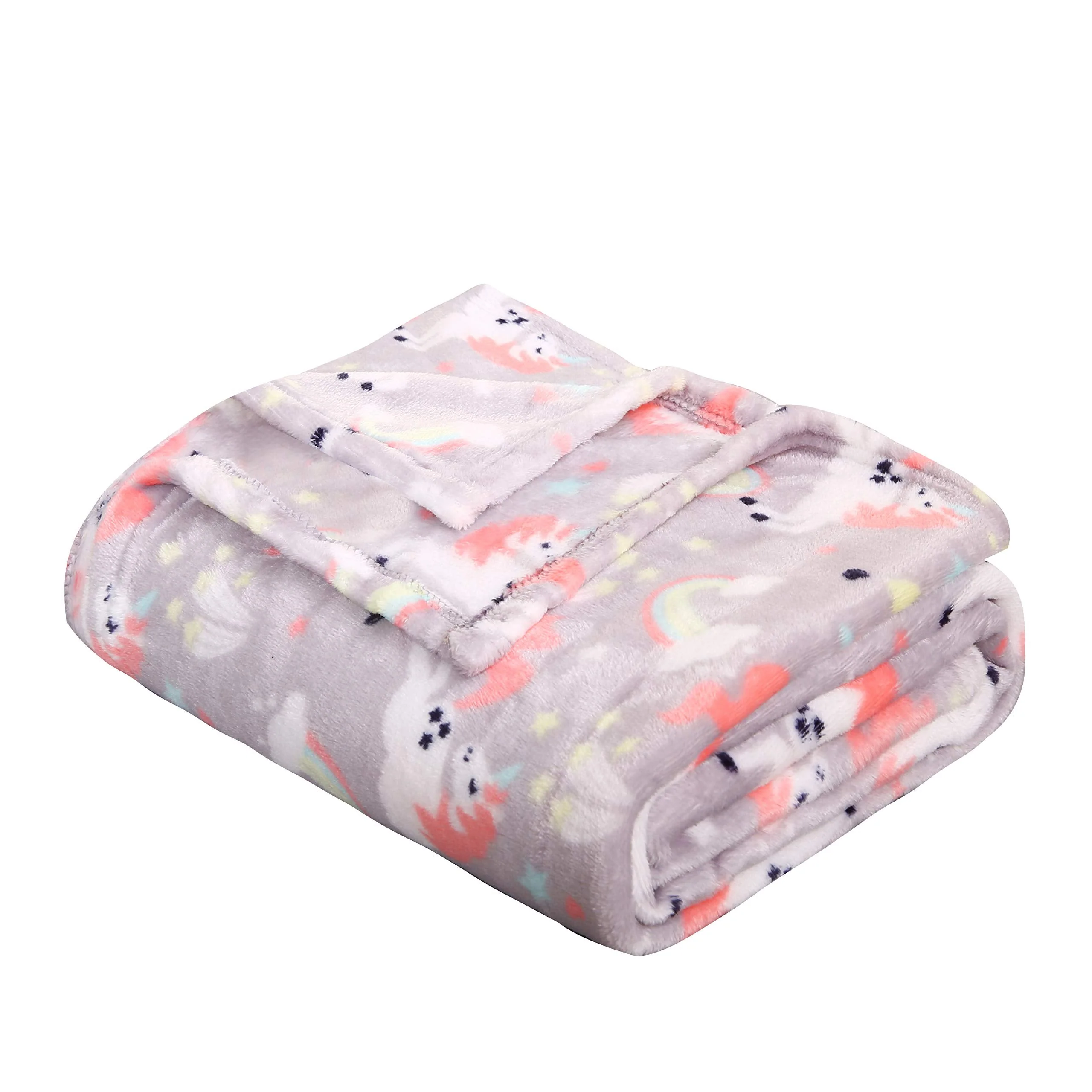 Decor&More Boy's and Girl's Set of 2 Plush Fleece Throw Blanket (50" x 60") - Dinos and Unicorns - Image 3