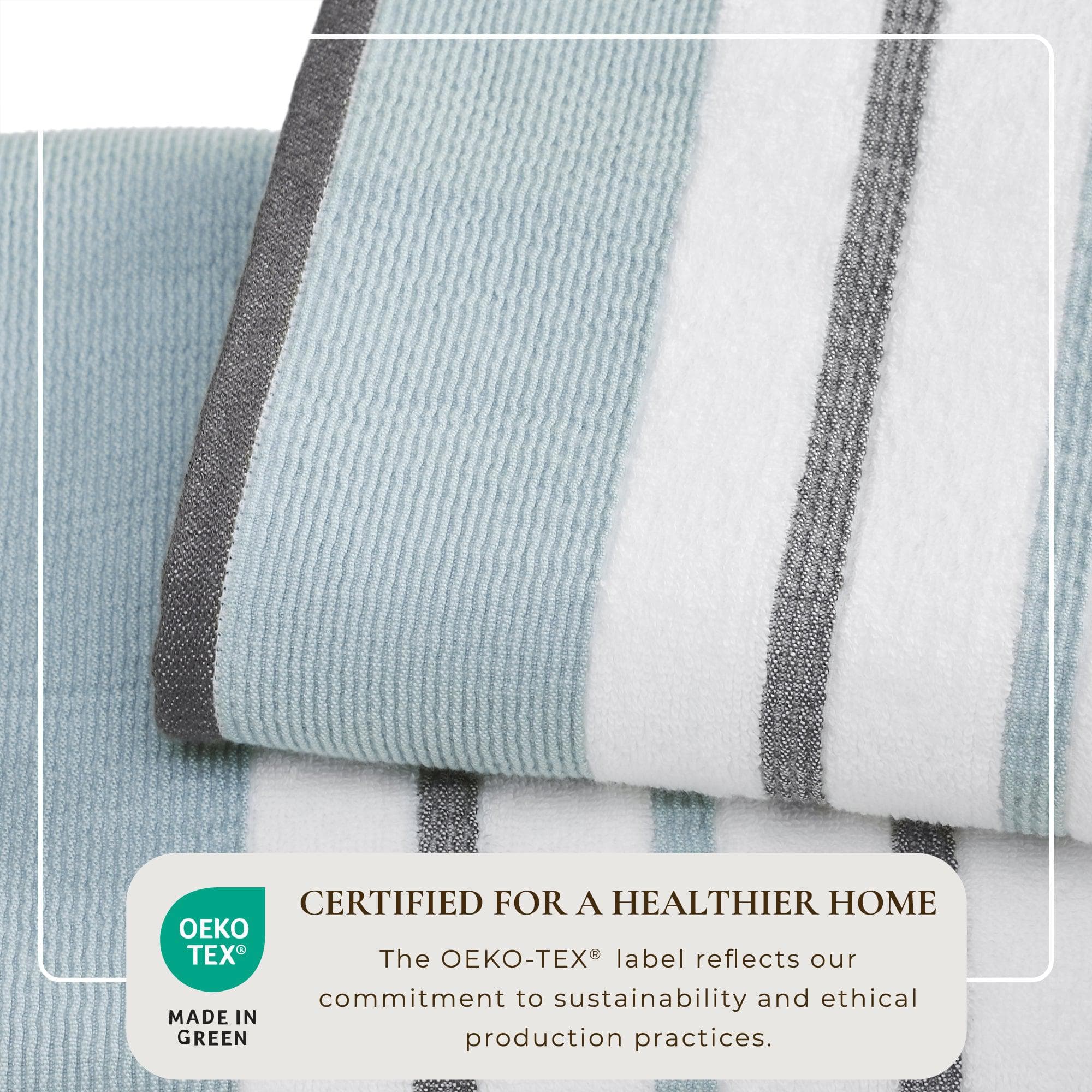 Decorative Cotton Stripe Bath Towel Set - Noelle Collection - Image 112