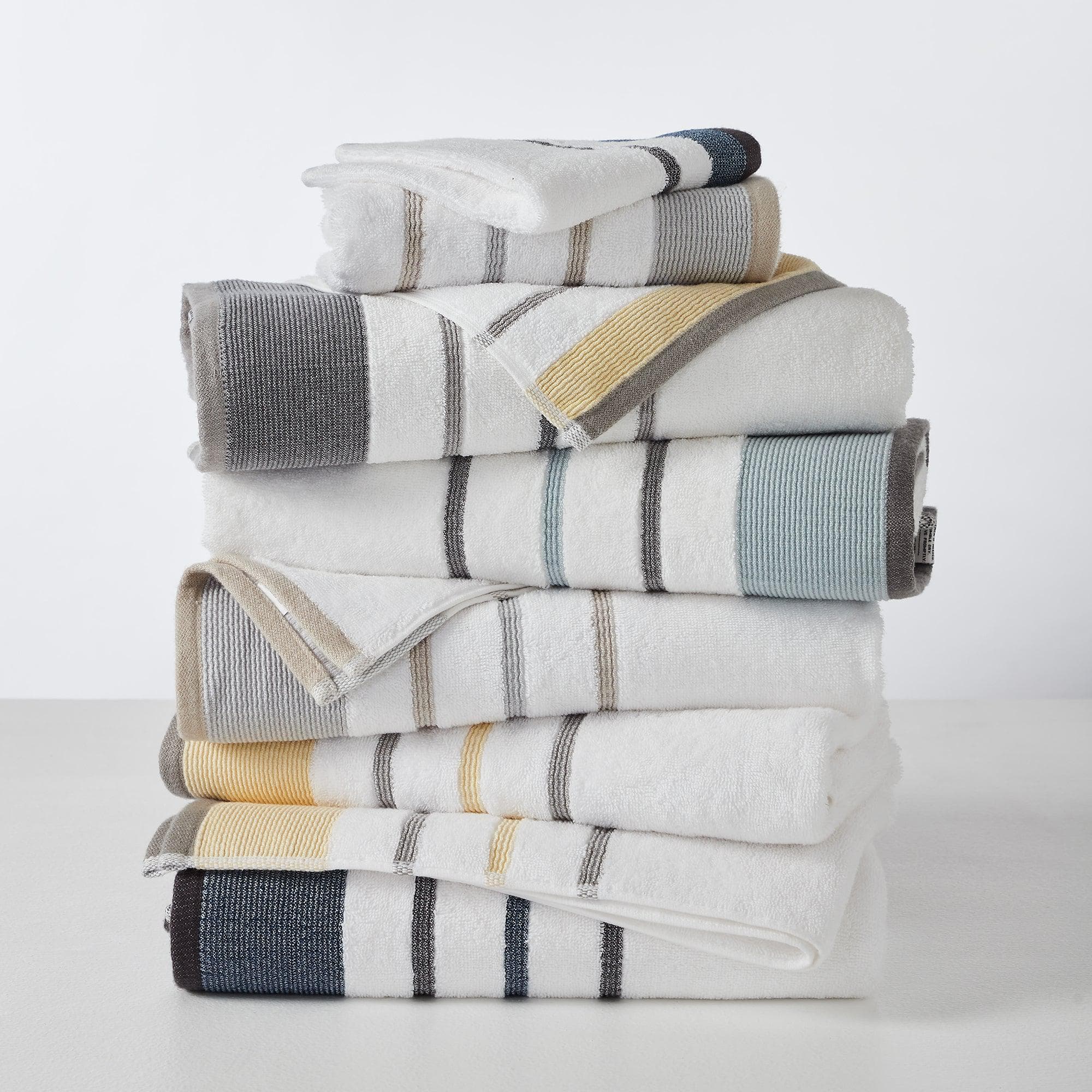 Decorative Cotton Stripe Bath Towel Set - Noelle Collection - Image 116