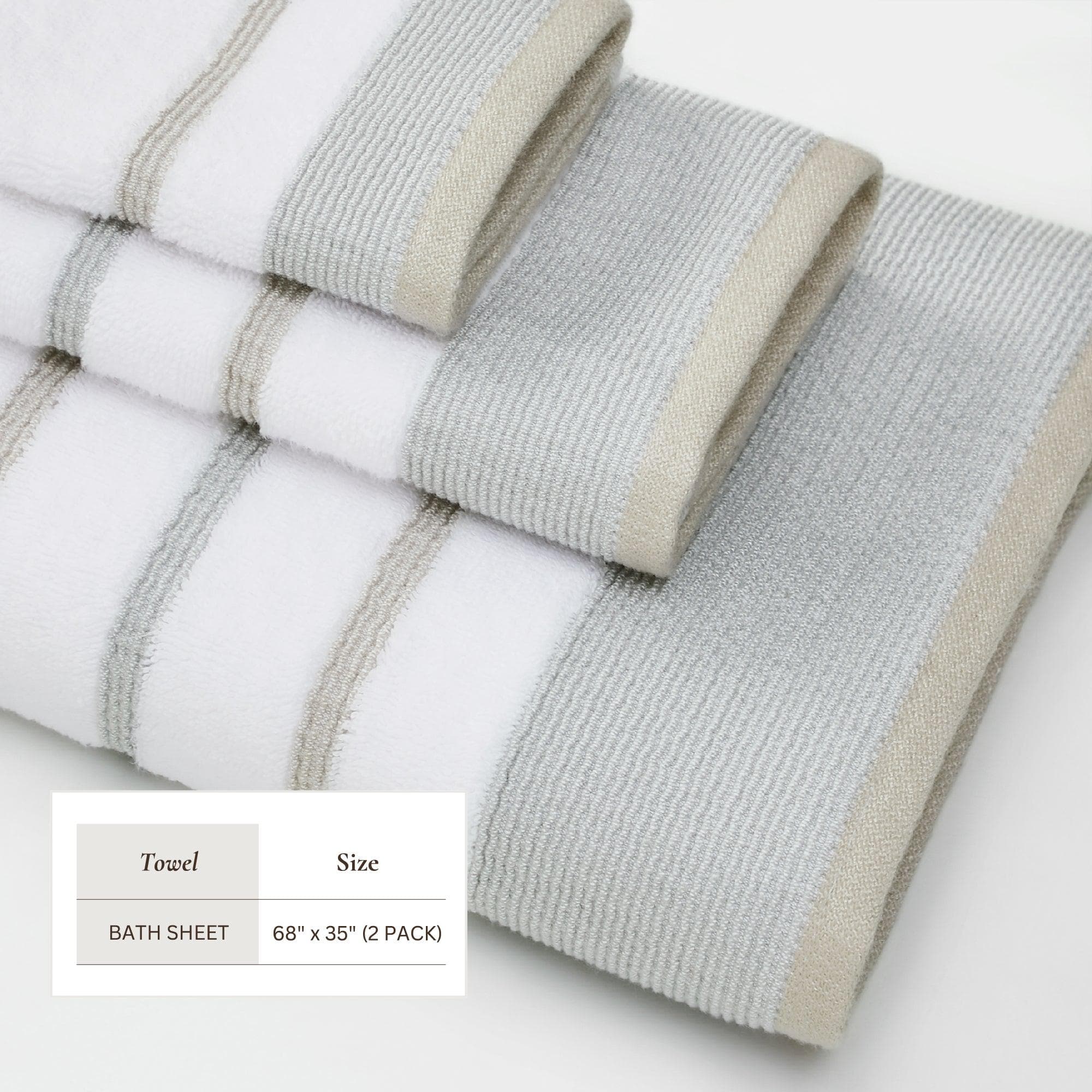 Decorative Cotton Stripe Bath Towel Set - Noelle Collection - Image 139