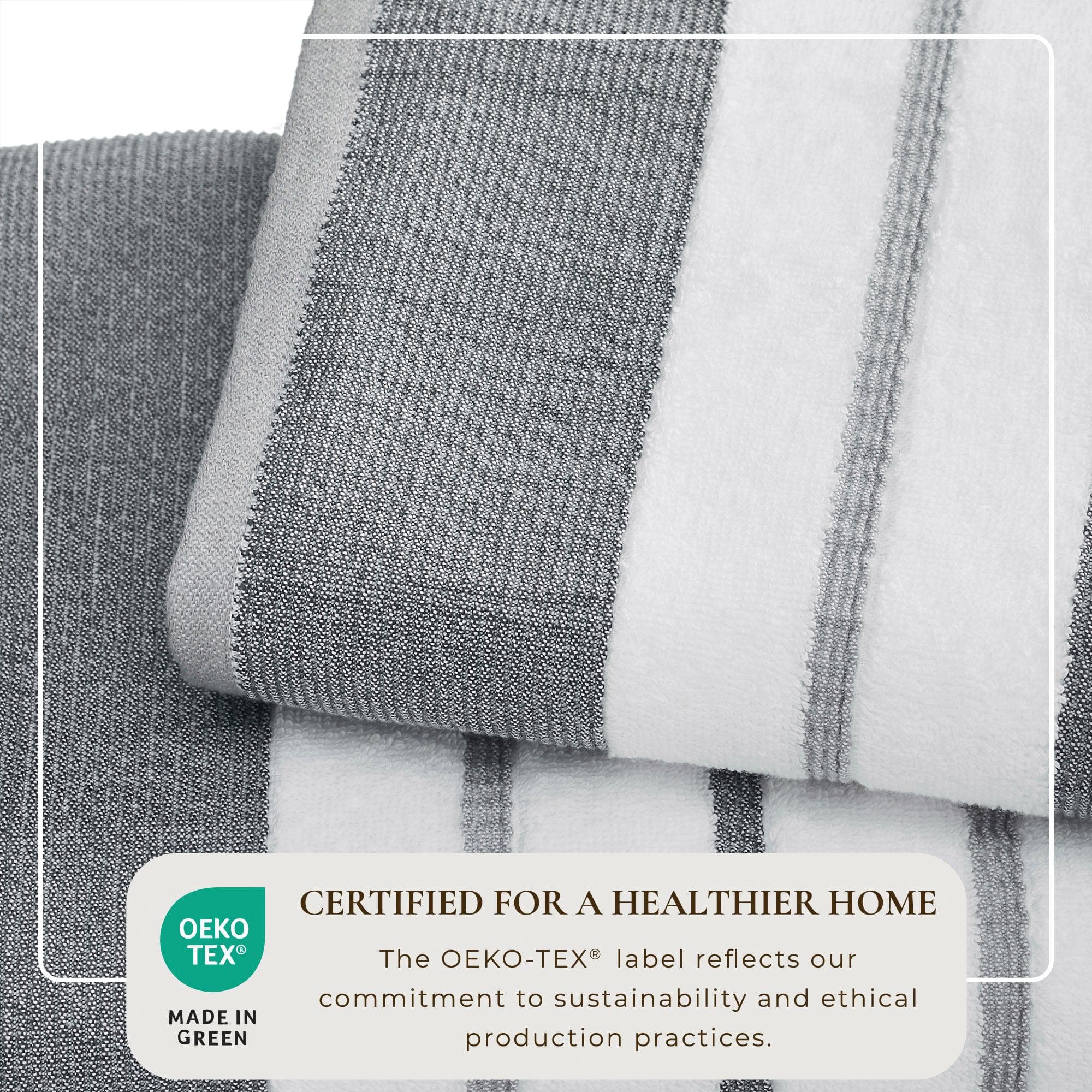 Decorative Cotton Stripe Bath Towel Set - Noelle Collection - Image 14