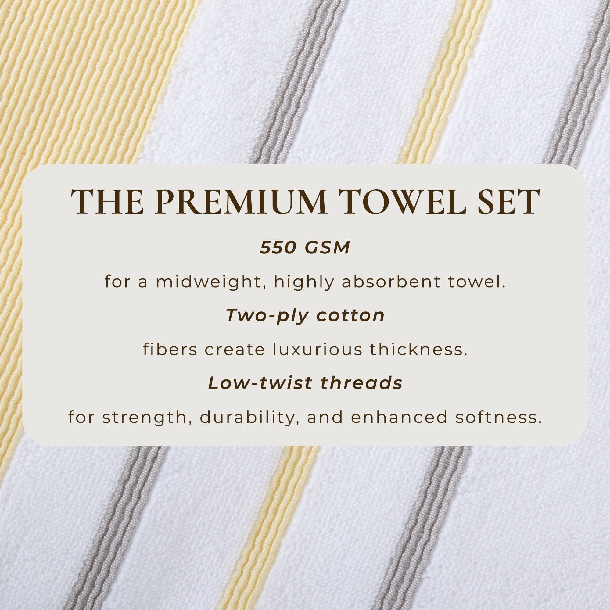 Decorative Cotton Stripe Bath Towel Set - Noelle Collection - Image 174