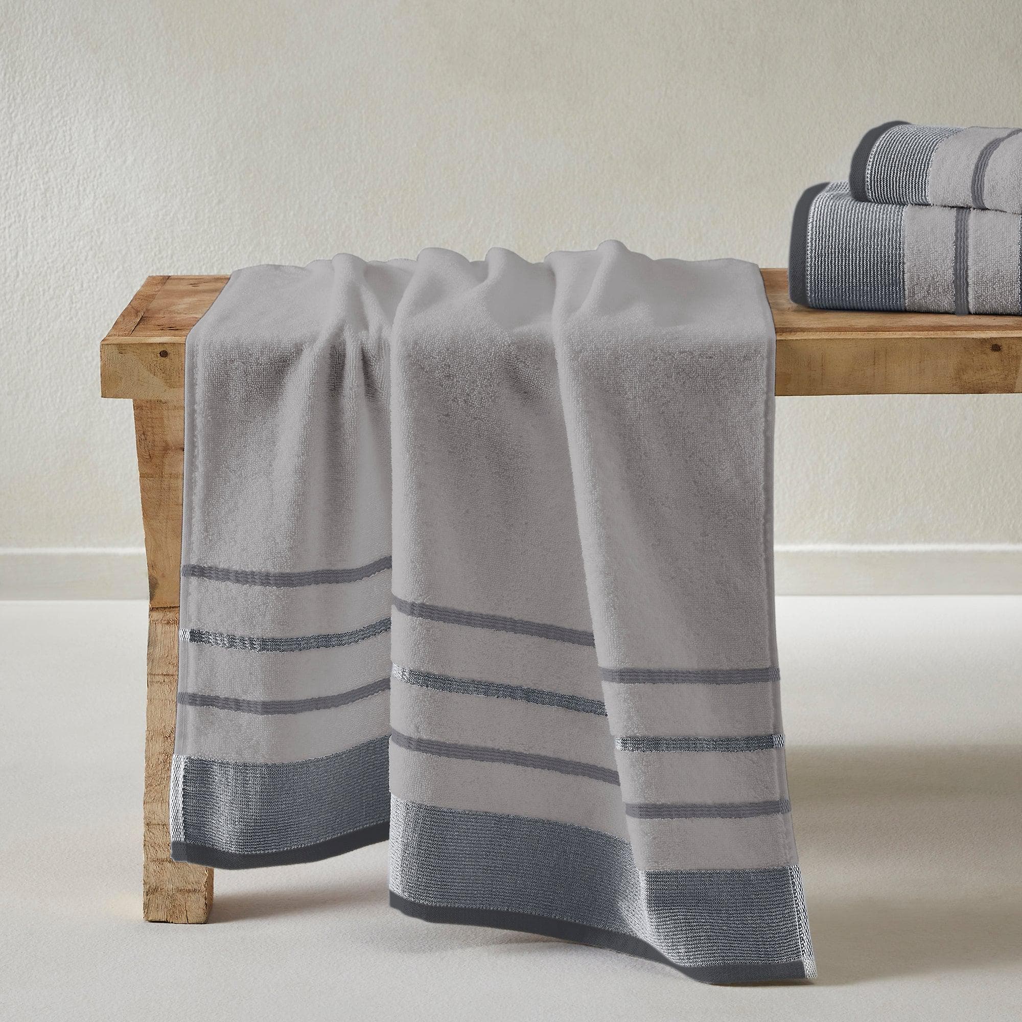 Decorative Cotton Stripe Bath Towel Set - Noelle Collection - Image 197