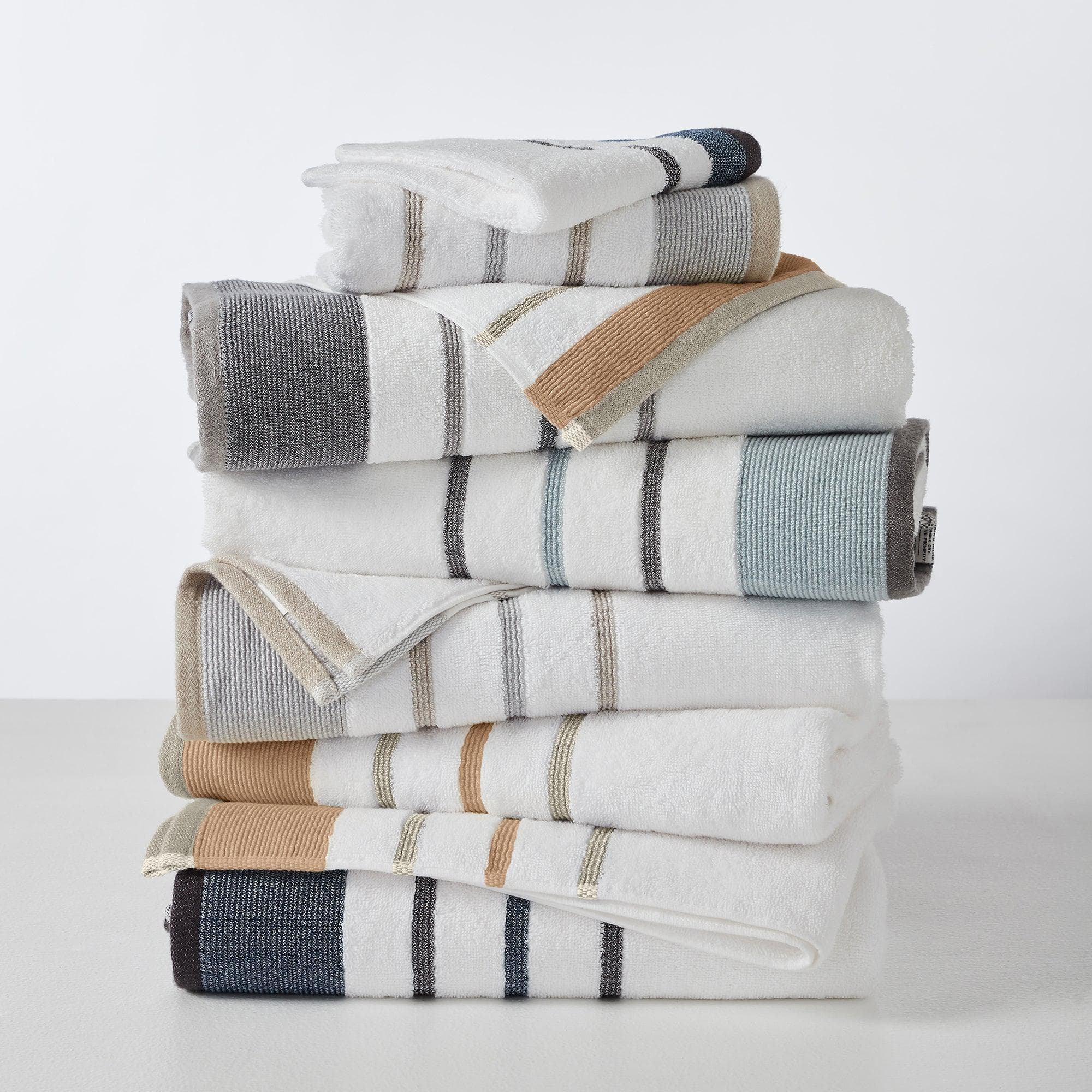 Decorative Cotton Stripe Bath Towel Set - Noelle Collection - Image 30