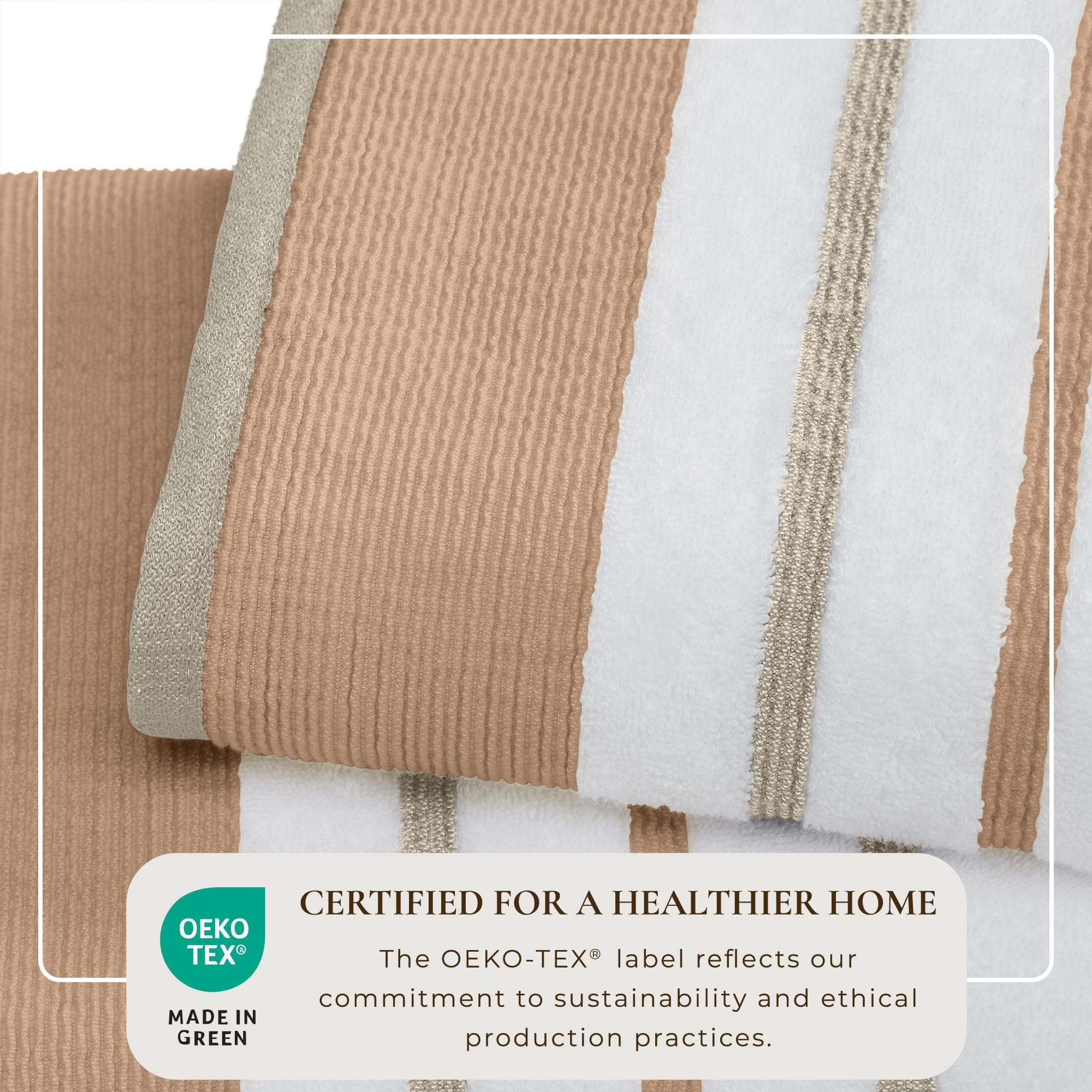 Decorative Cotton Stripe Bath Towel Set - Noelle Collection - Image 32