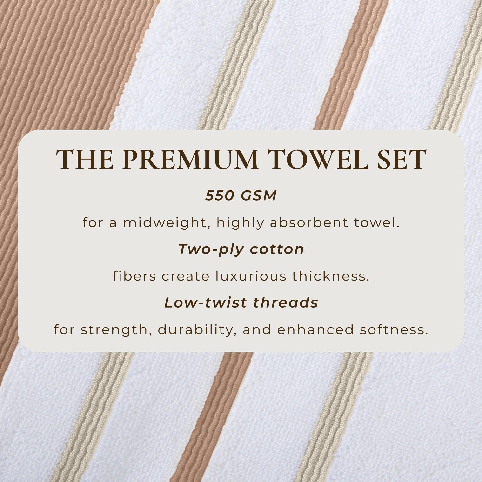 Decorative Cotton Stripe Bath Towel Set - Noelle Collection - Image 83